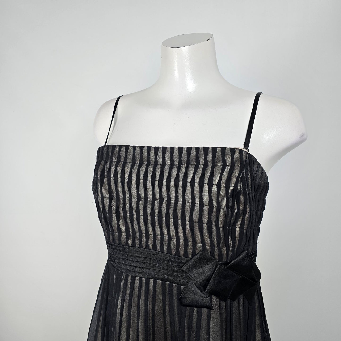 Monsoon Black Silk Midi Dress Size M