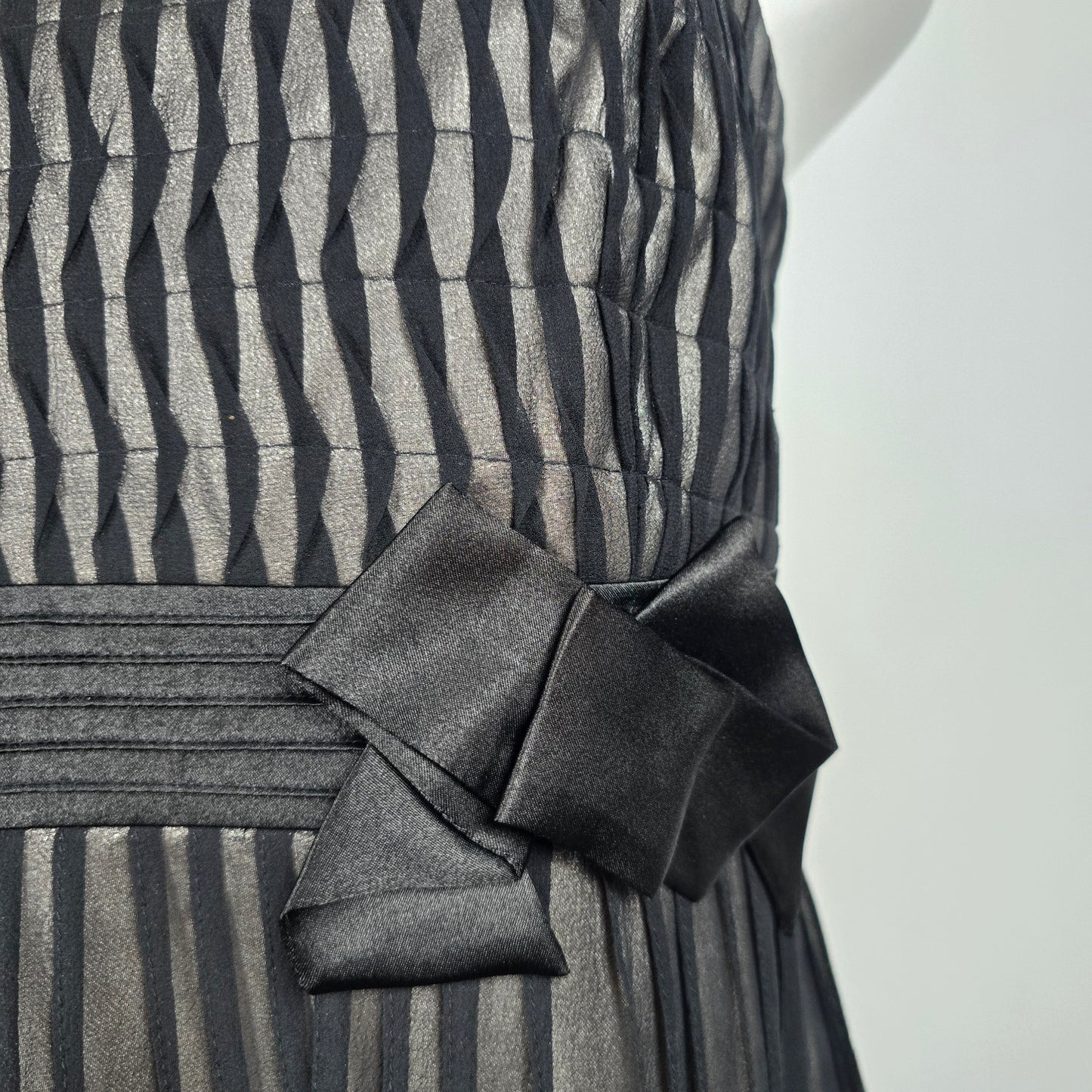Monsoon Black Silk Midi Dress Size M