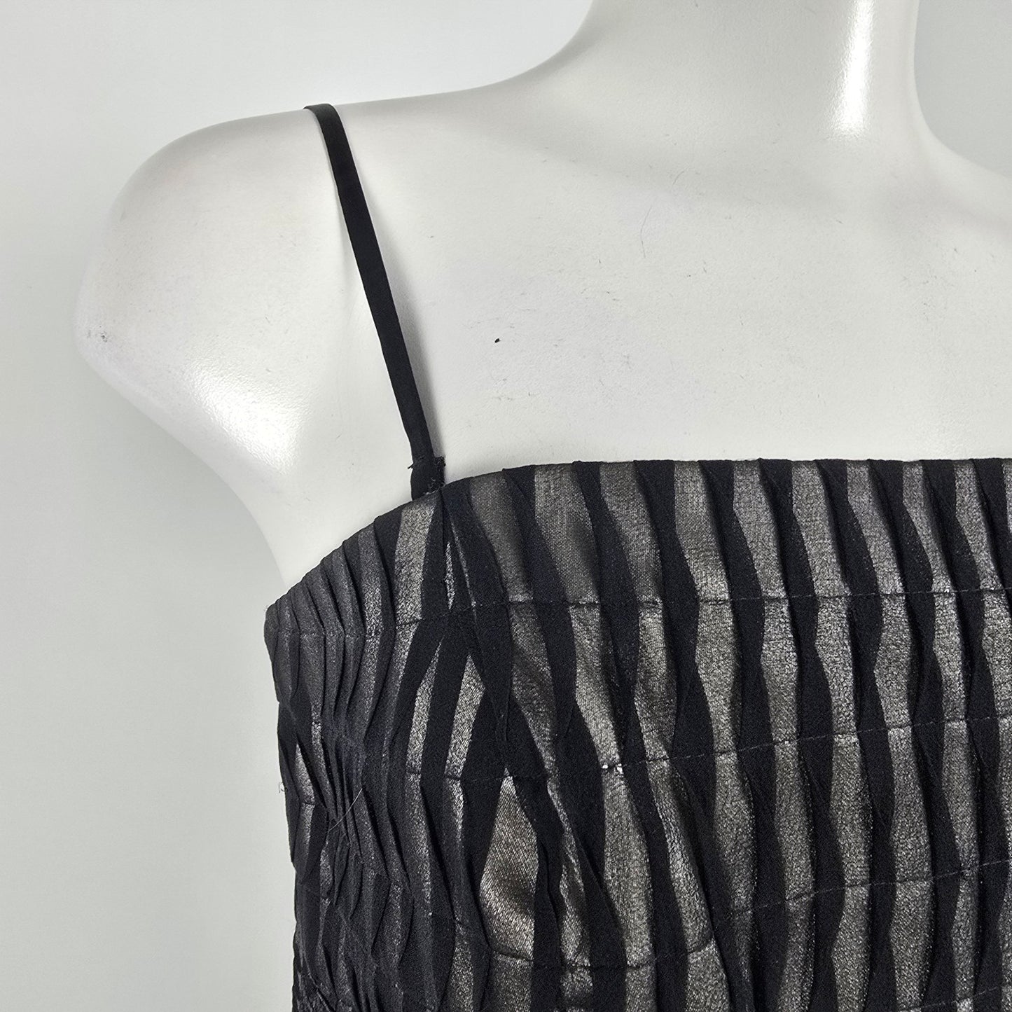 Monsoon Black Silk Midi Dress Size M