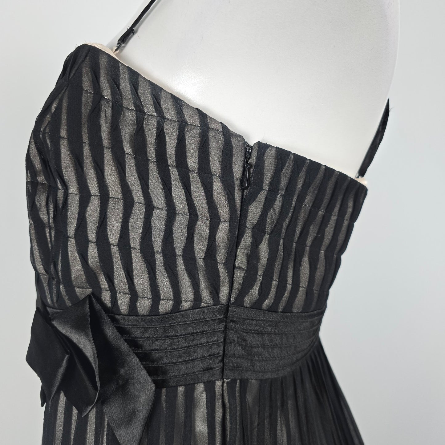 Monsoon Black Silk Midi Dress Size M