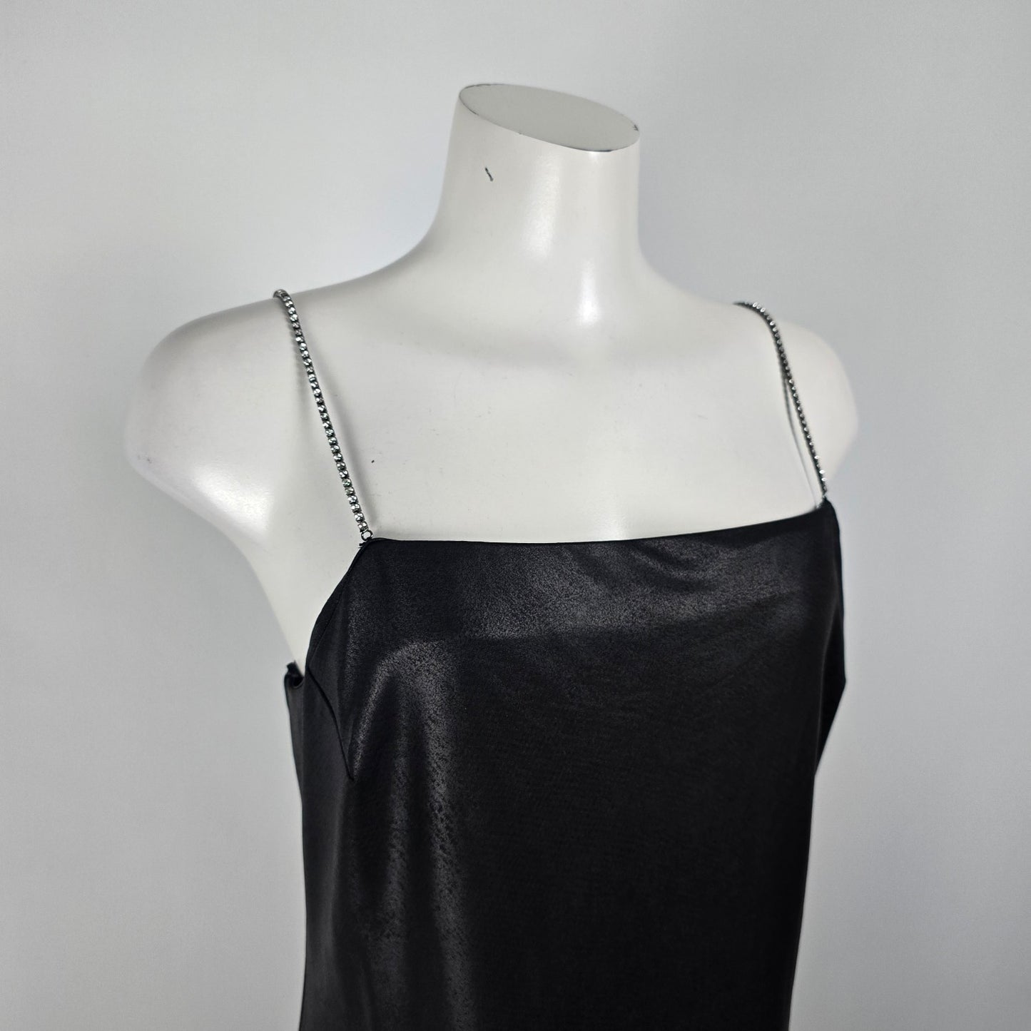 Design Lab Black Rhinestone Detail Mini Dress Size XL