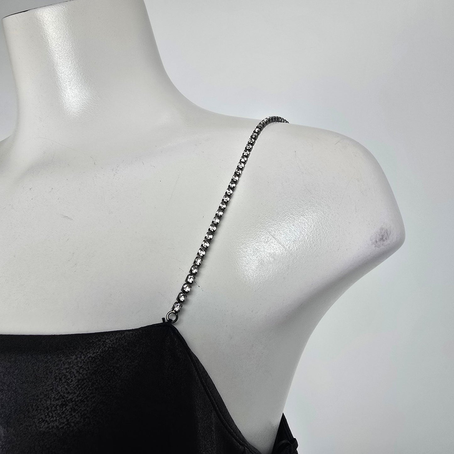 Design Lab Black Rhinestone Detail Mini Dress Size XL
