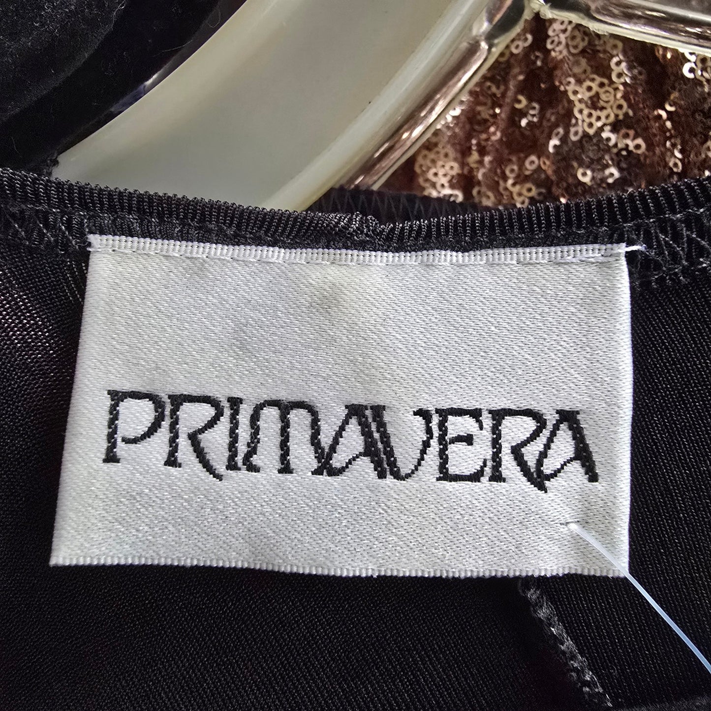 Vintage Primavera Black Slinky Jersey Dress Size L/XL