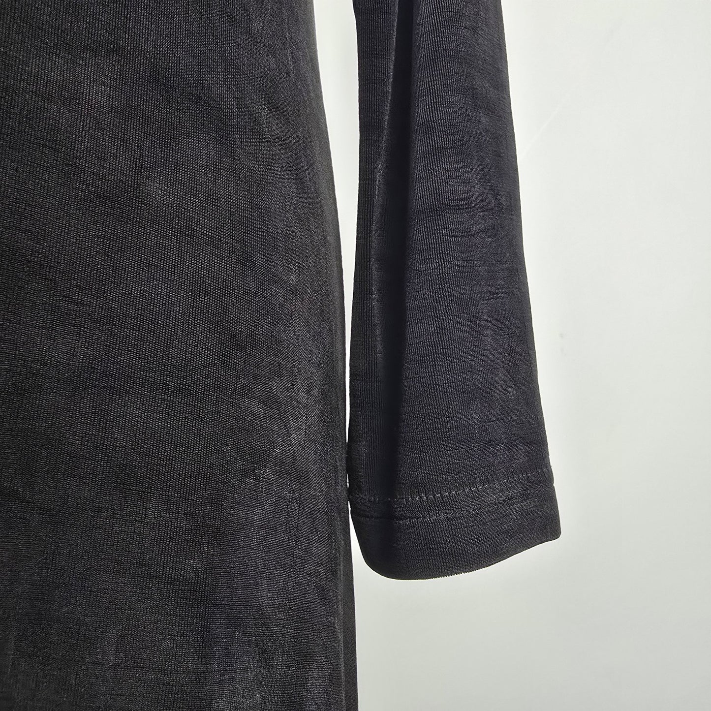 Vintage Primavera Black Slinky Jersey Dress Size L/XL