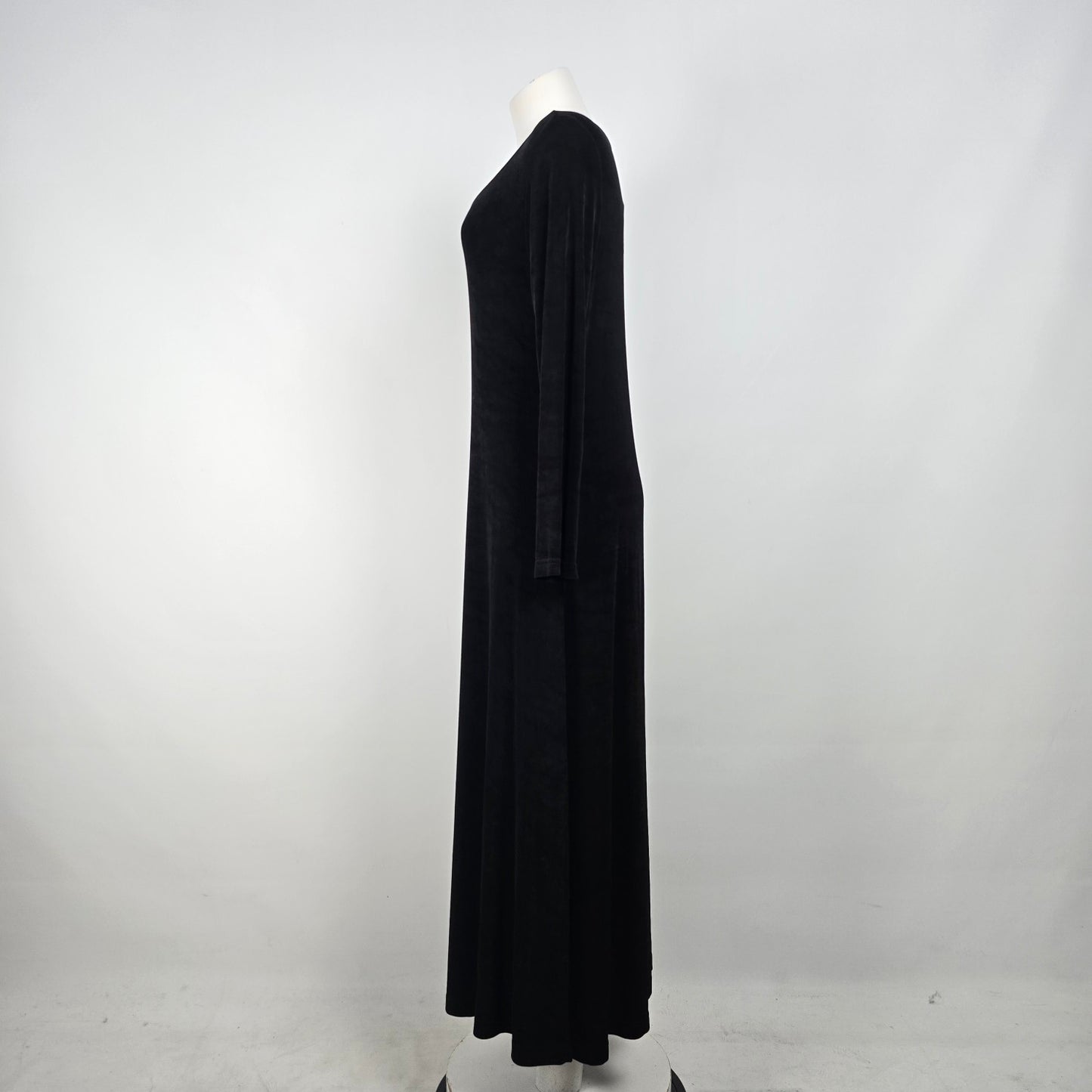 Vintage Primavera Black Slinky Jersey Dress Size L/XL