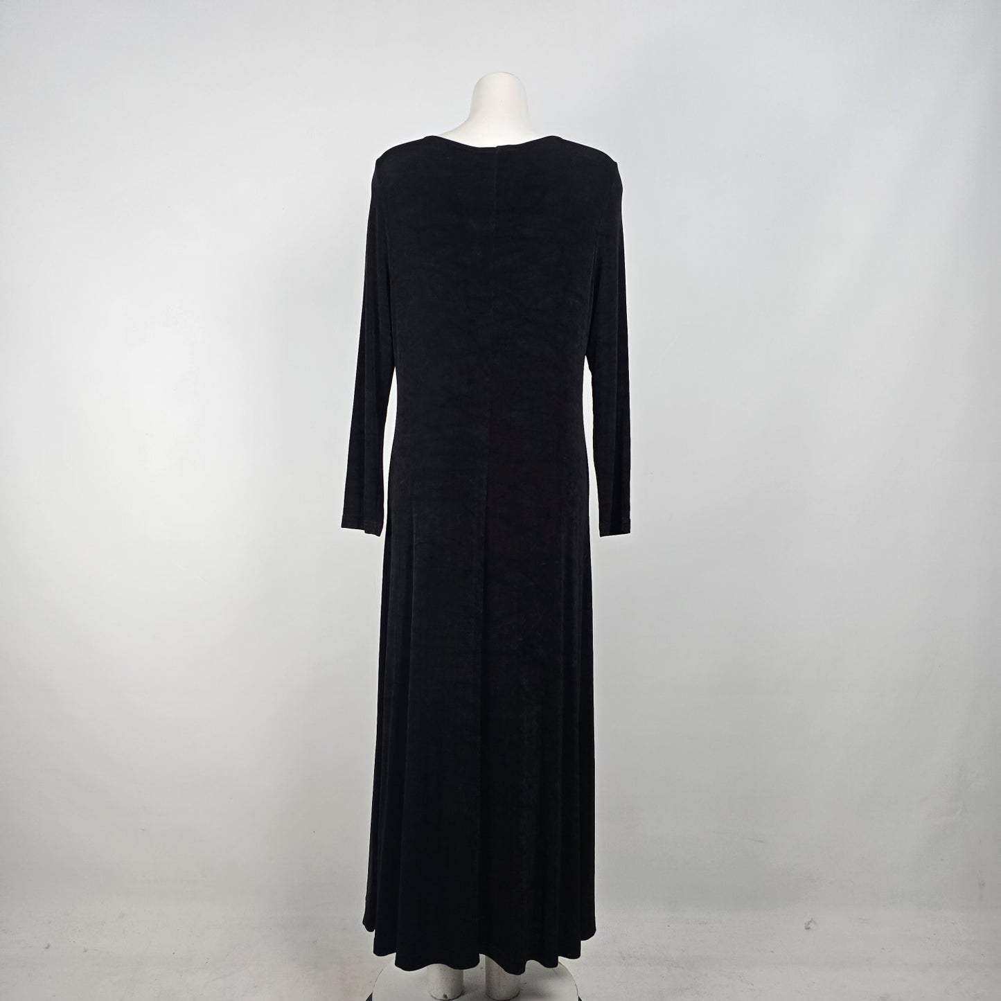 Vintage Primavera Black Slinky Jersey Dress Size L/XL