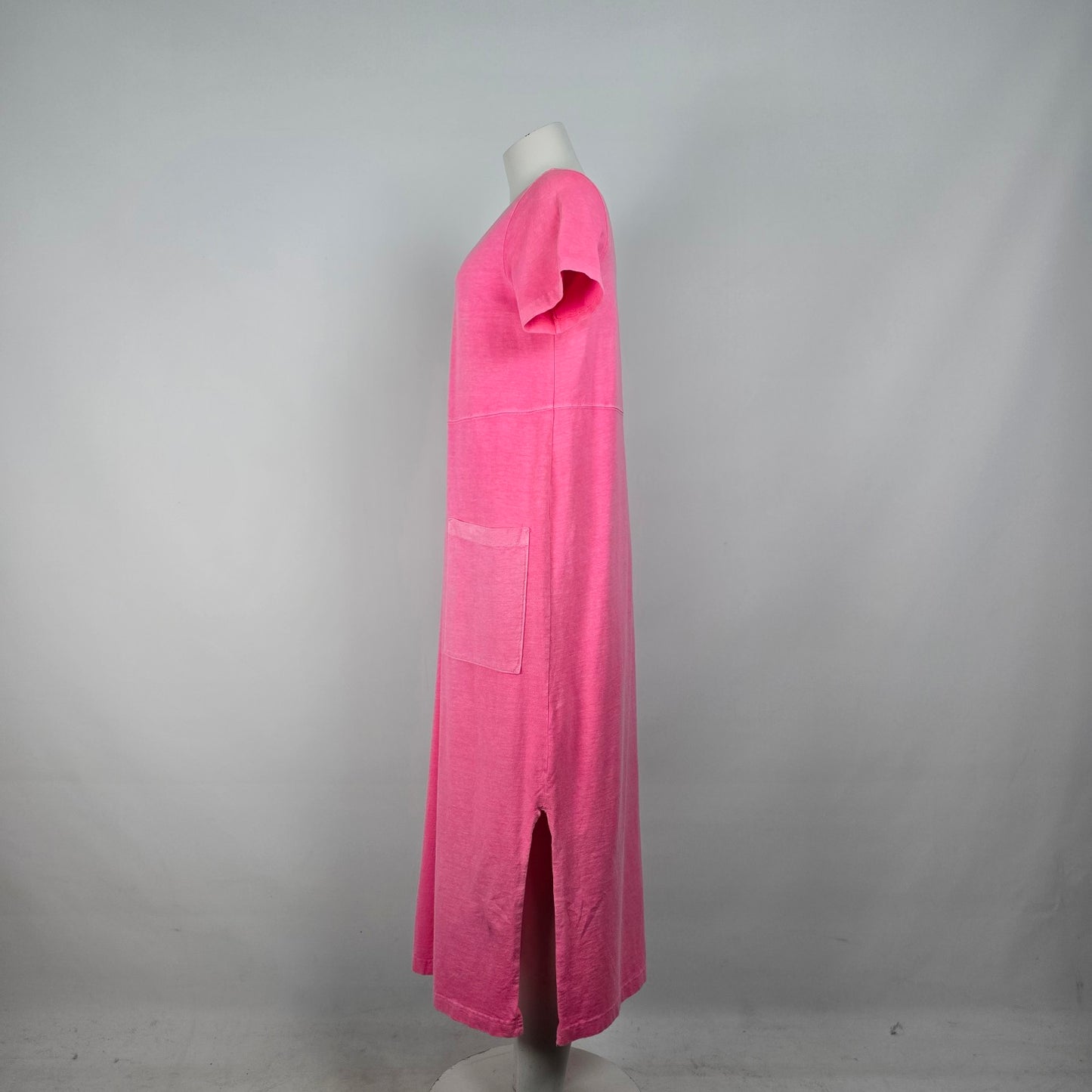 Fresh Produce Pink Cotton Maxi Shirt Dress Size S