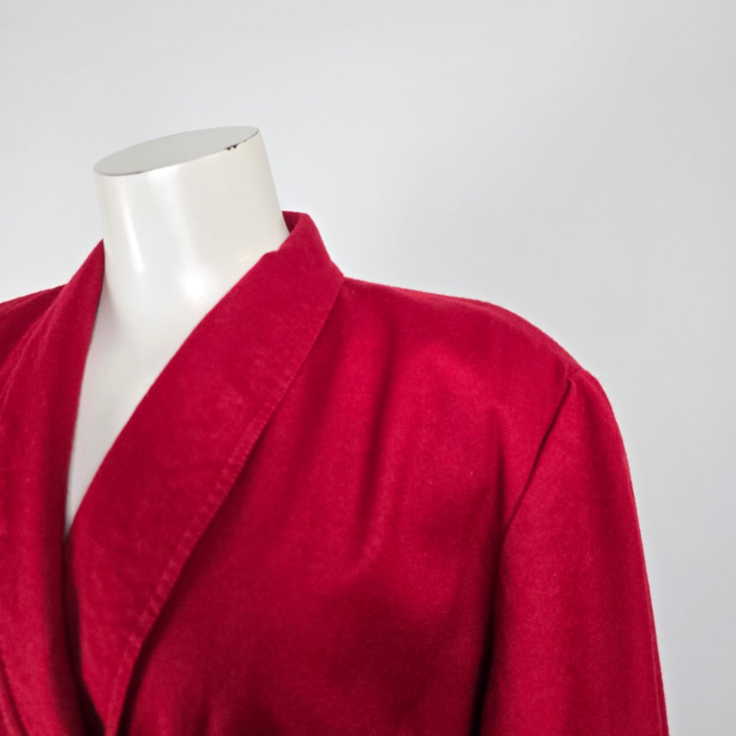 Vintage Lady H. Red Wool Trench Coat Dress Size 16