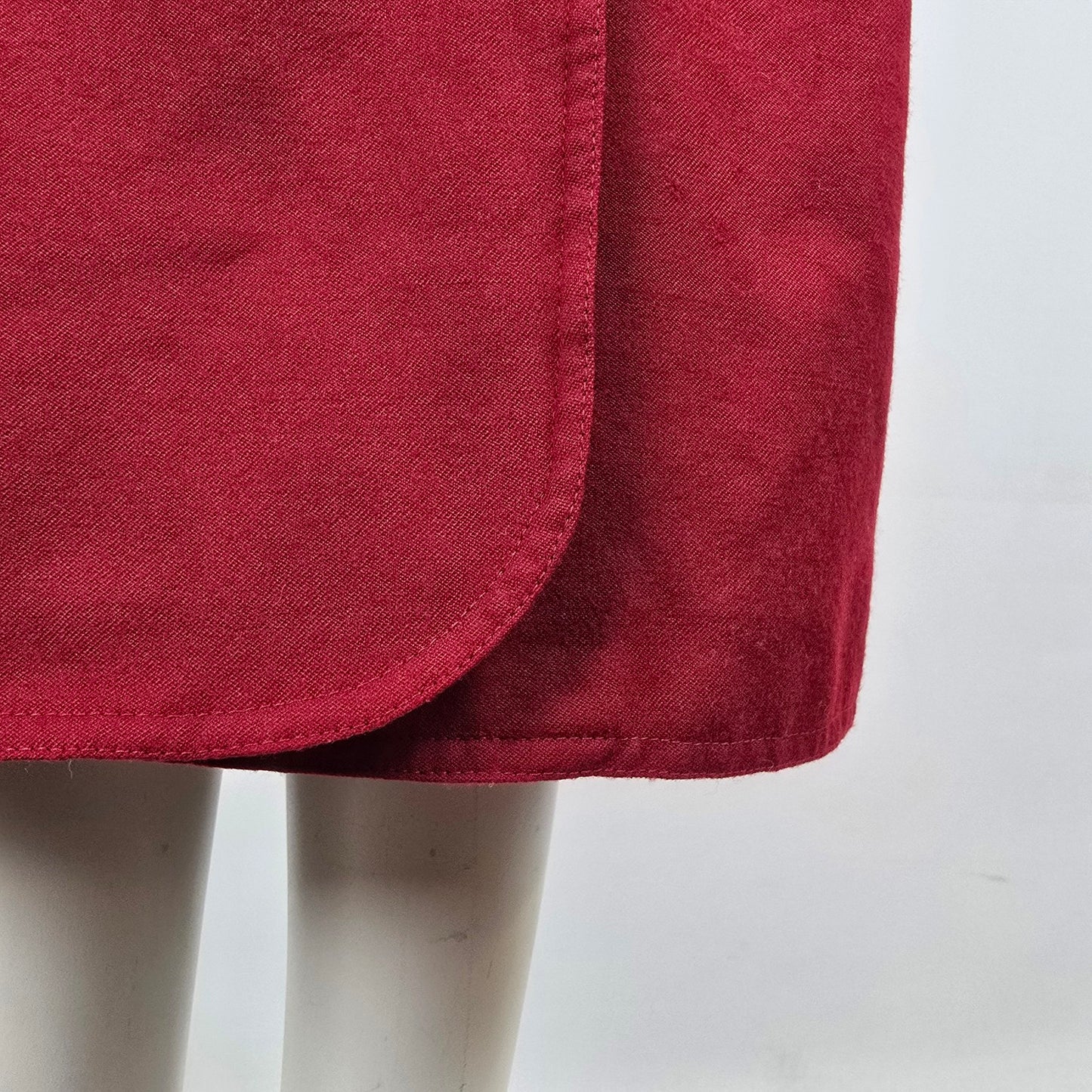 Vintage Lady H. Red Wool Trench Coat Dress Size 16
