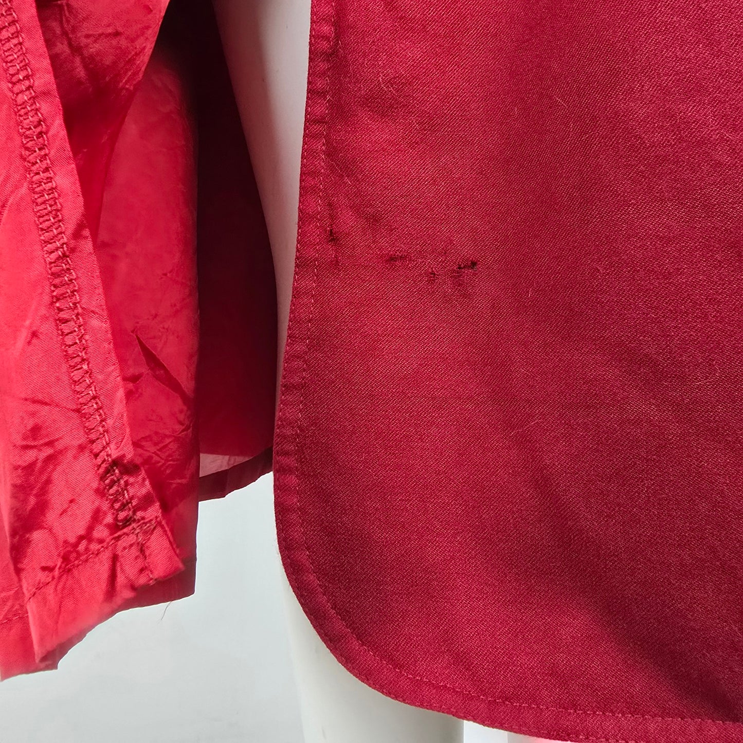 Vintage Lady H. Red Wool Trench Coat Dress Size 16
