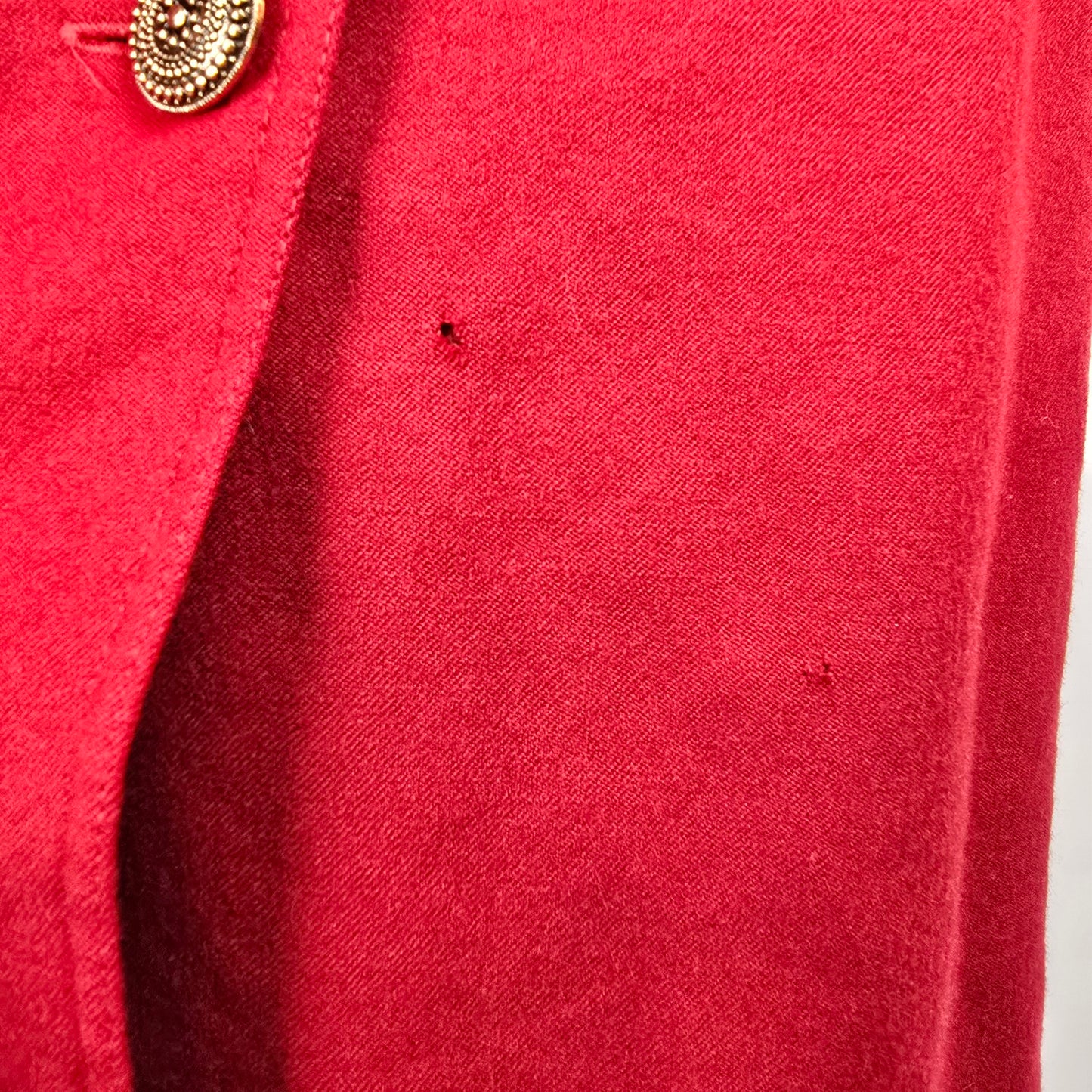 Vintage Lady H. Red Wool Trench Coat Dress Size 16