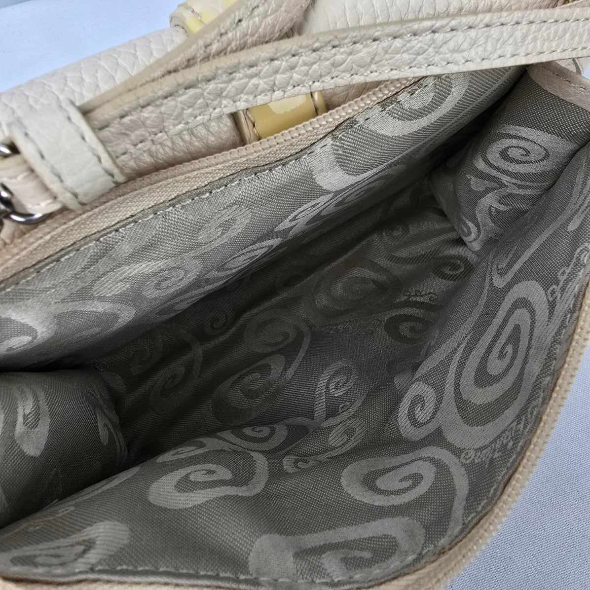 Brighton Cream Leather Heart Print Wallet Purse