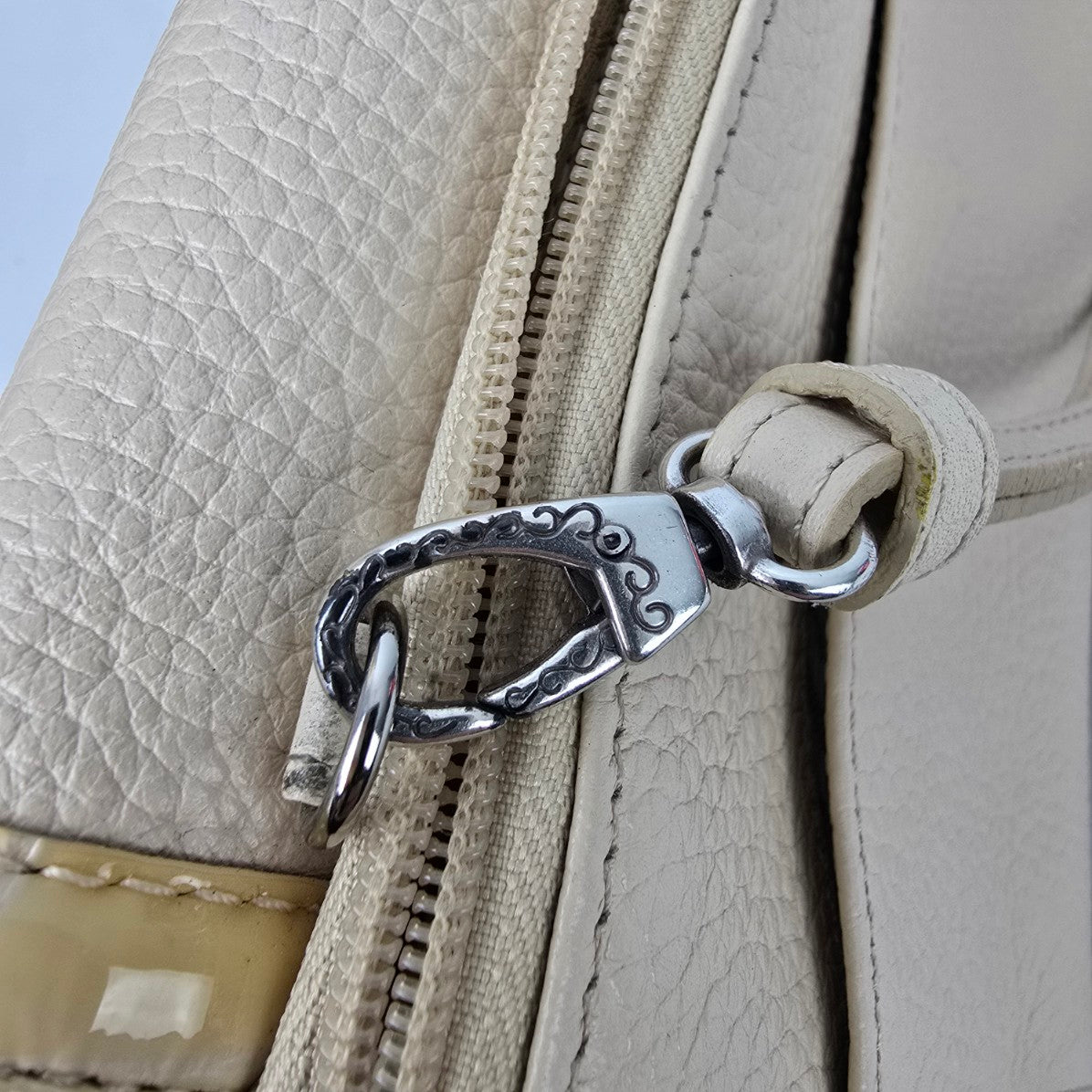 Brighton Cream Leather Heart Print Wallet Purse