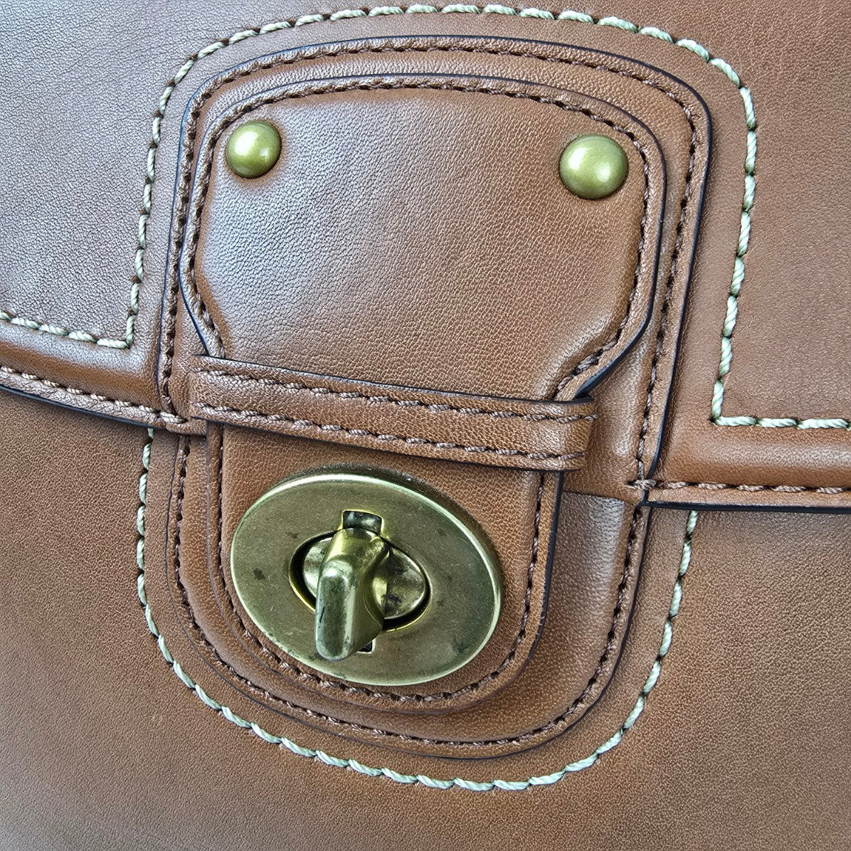 Coach Leather Mini Willis Royal Tan Cognac Cross Body Purse