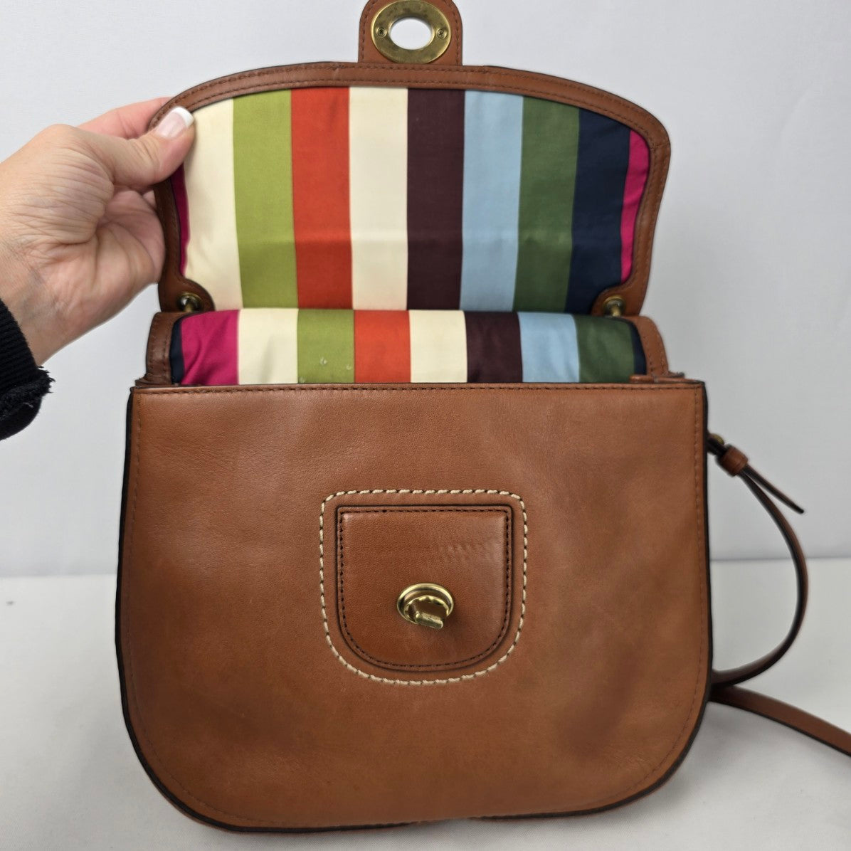 Coach Leather Mini Willis Royal Tan Cognac Cross Body Purse