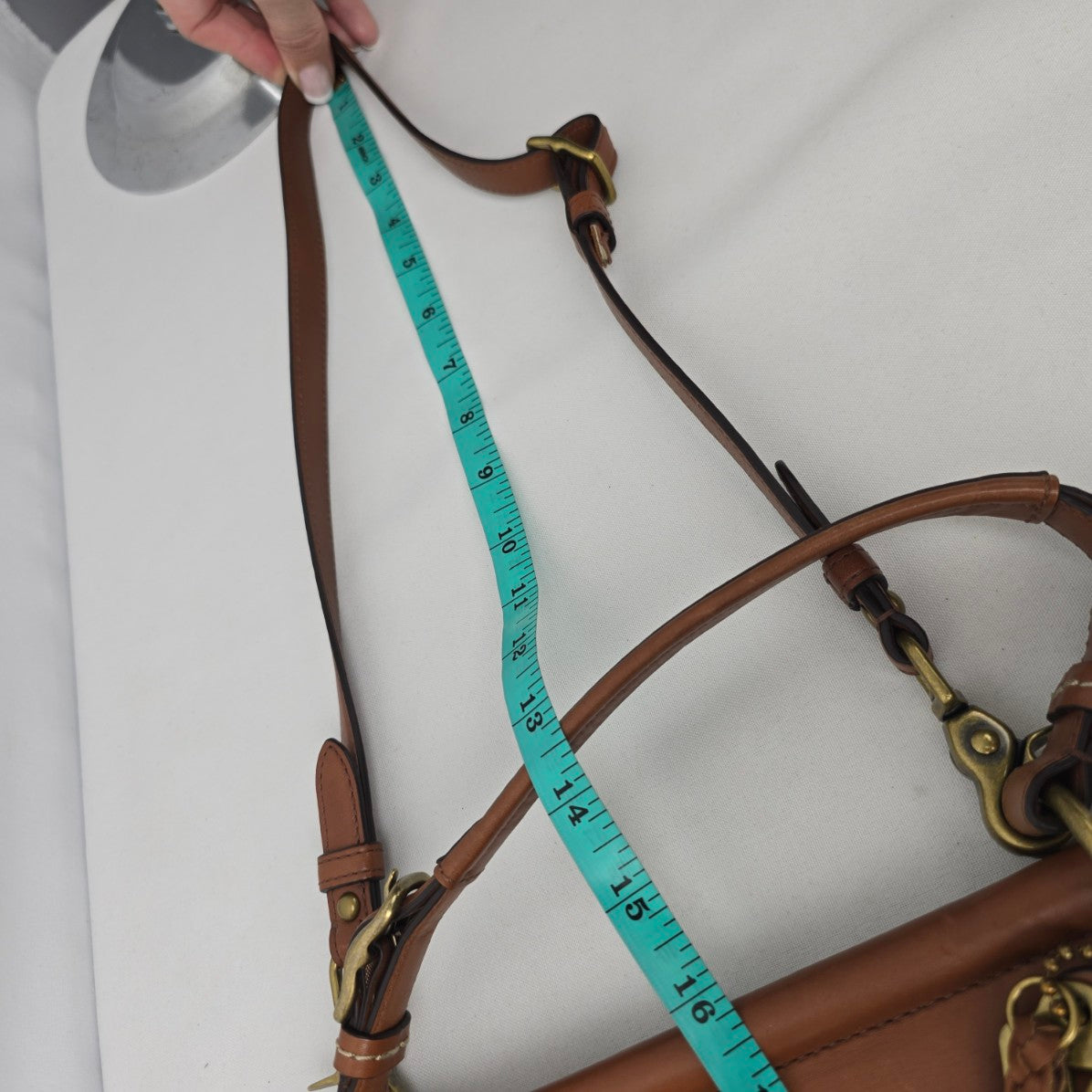 Coach Leather Mini Willis Royal Tan Cognac Cross Body Purse