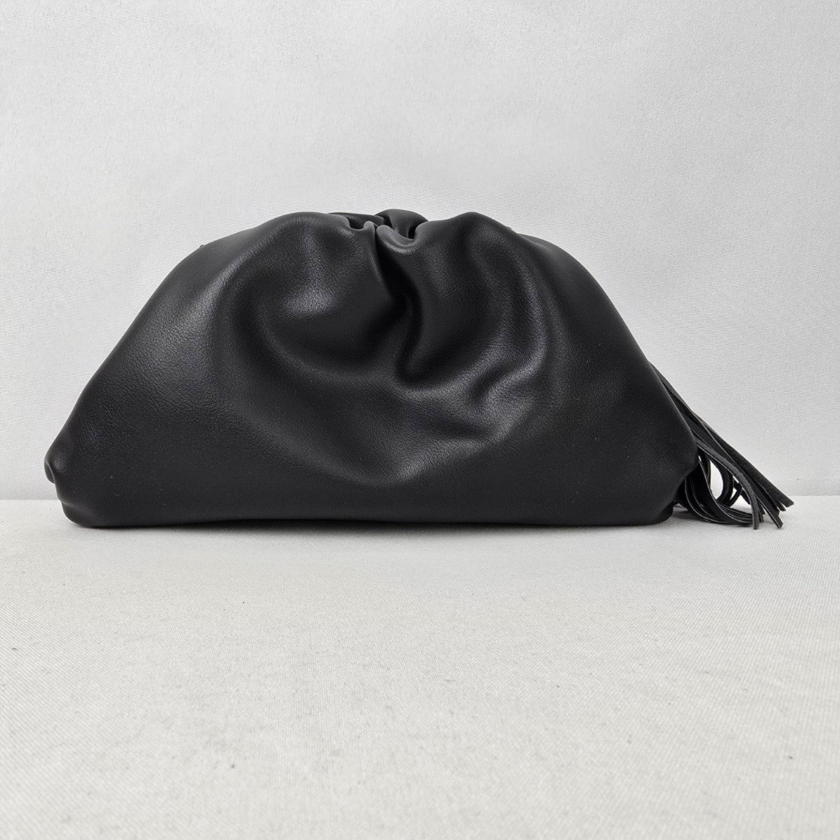 Understated Leather Black Clutch Purse