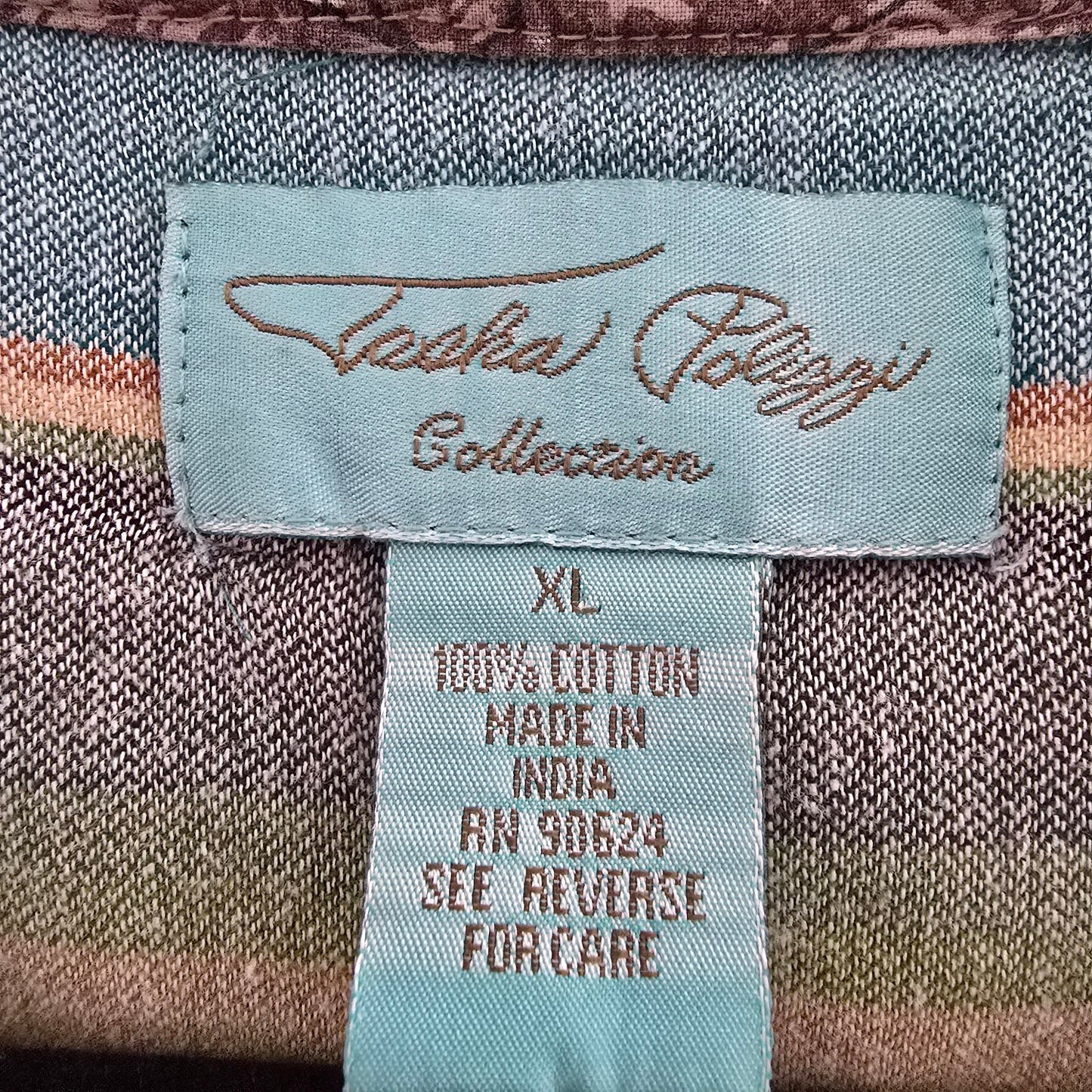 Taska Polizzi Cotton Saddle Blanket Pearl Snap Shirt Size XL