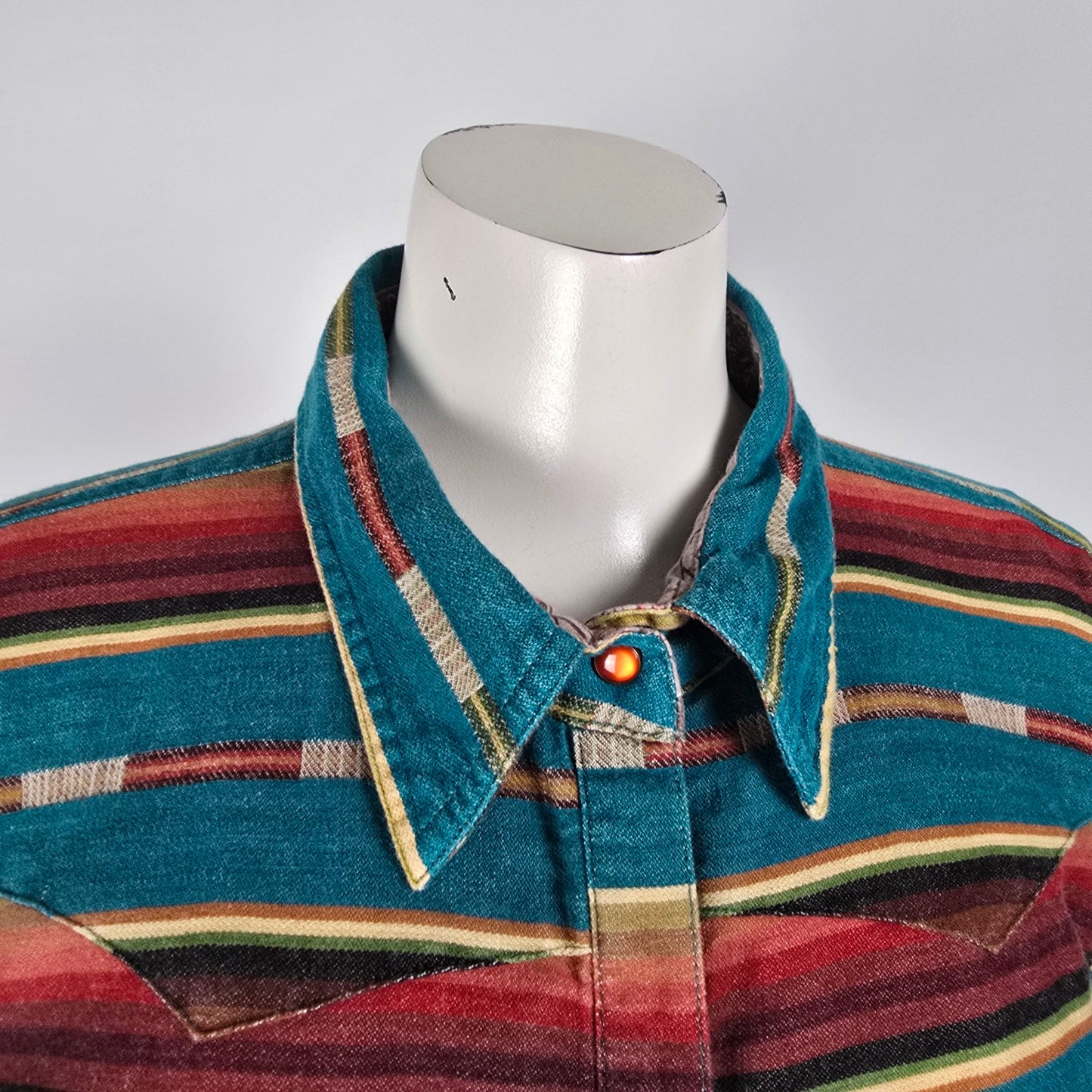 Taska Polizzi Cotton Saddle Blanket Pearl Snap Shirt Size XL