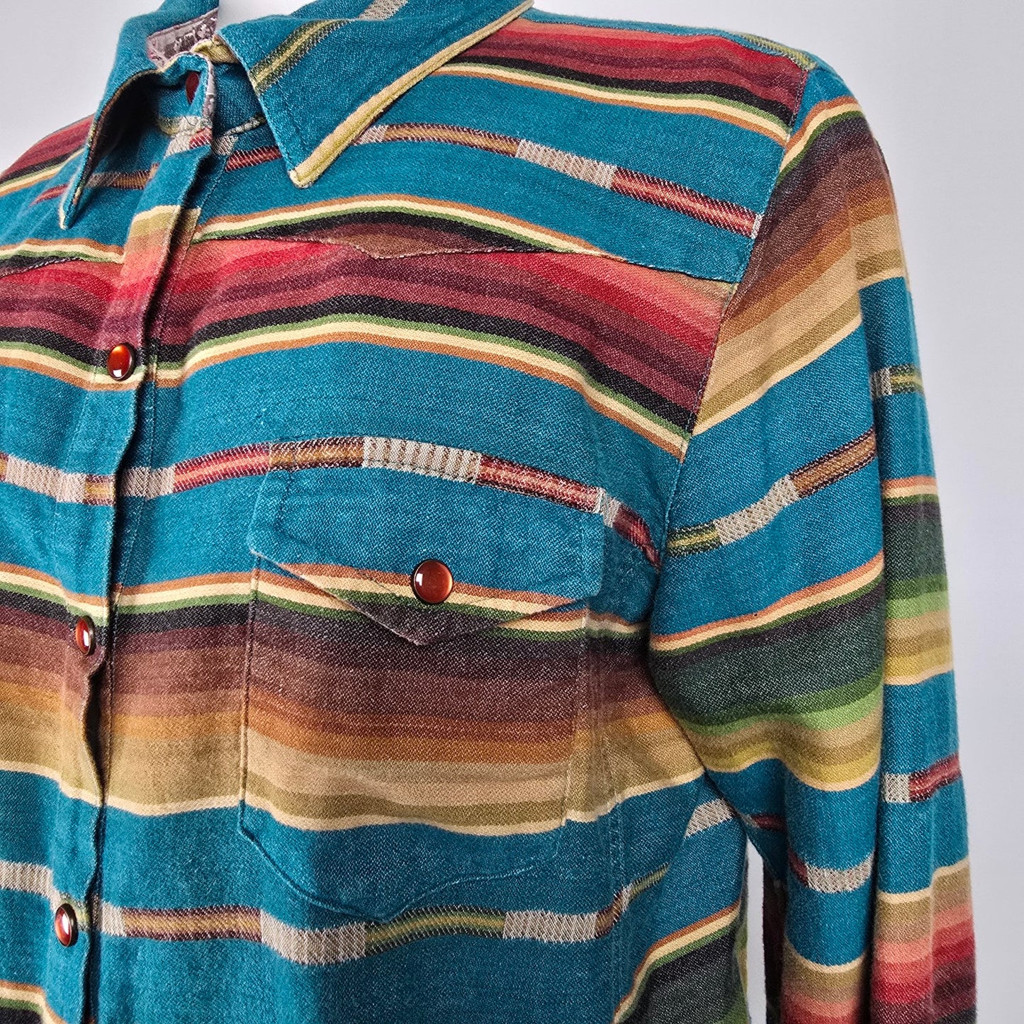 Taska Polizzi Cotton Saddle Blanket Pearl Snap Shirt Size XL