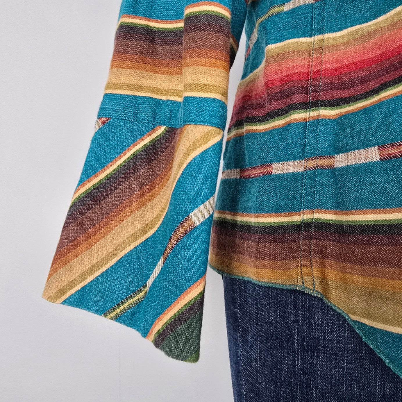Taska Polizzi Cotton Saddle Blanket Pearl Snap Shirt Size XL