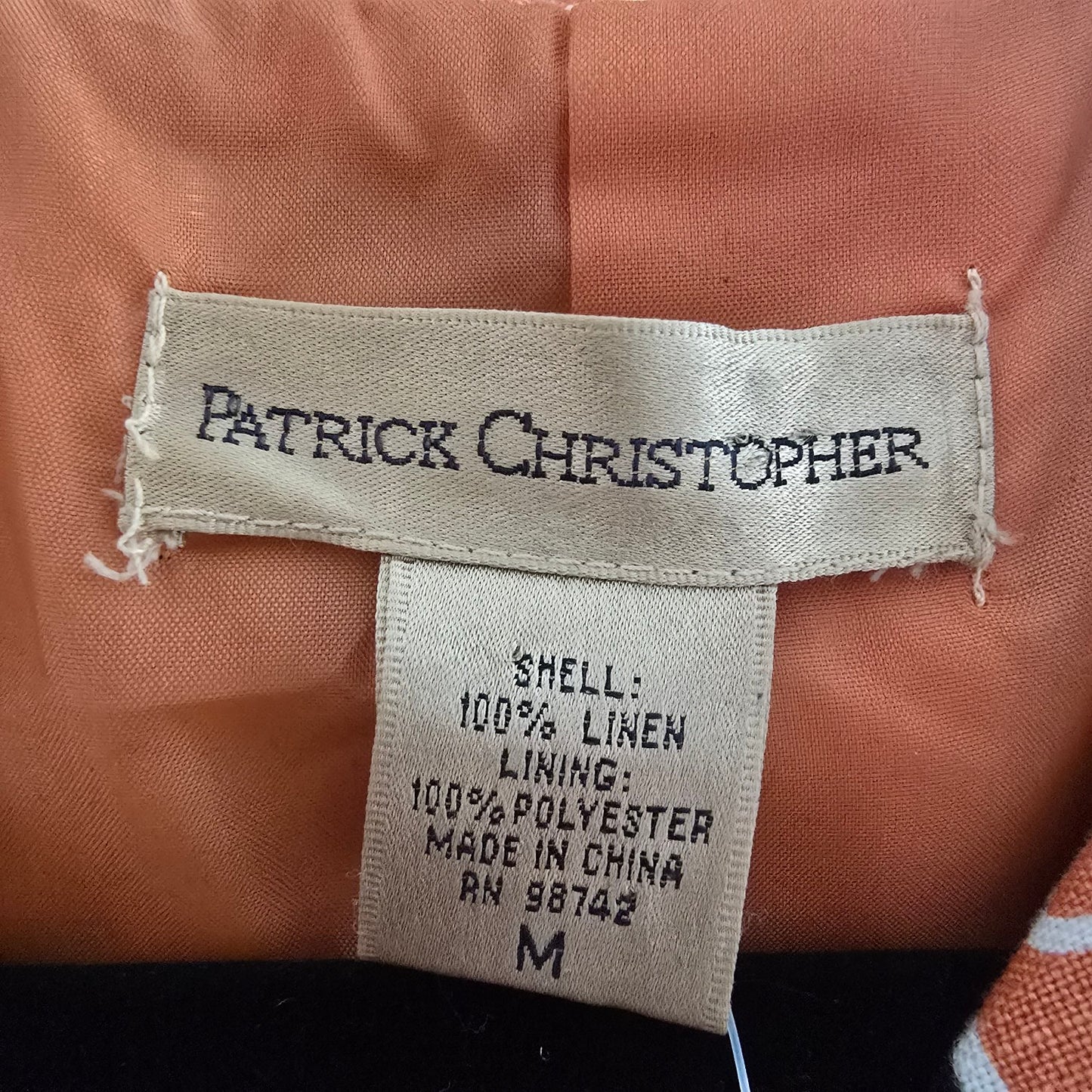 Patrick Christopher Pink Floral Linen Button Up light Jacket Size M