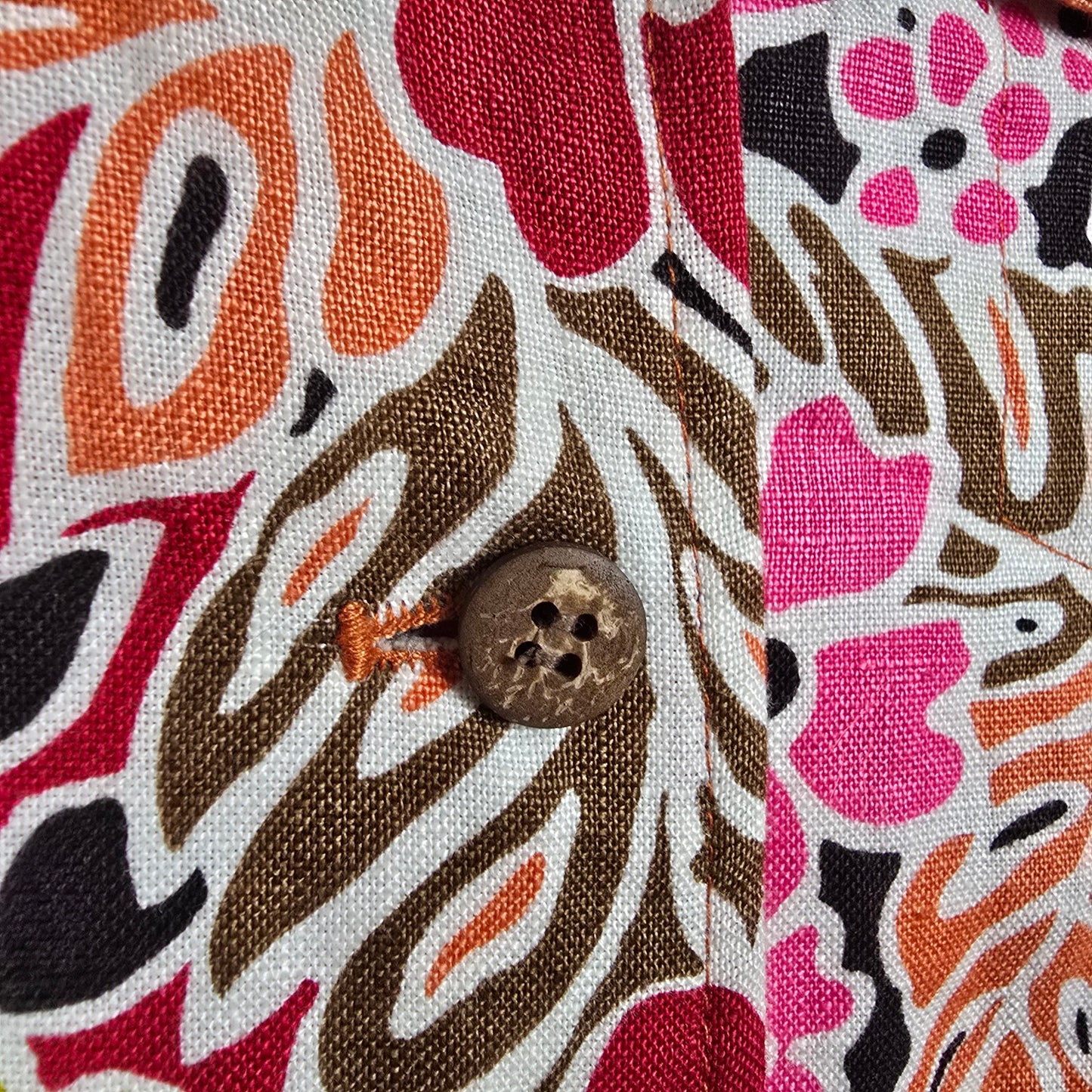 Patrick Christopher Pink Floral Linen Button Up light Jacket Size M