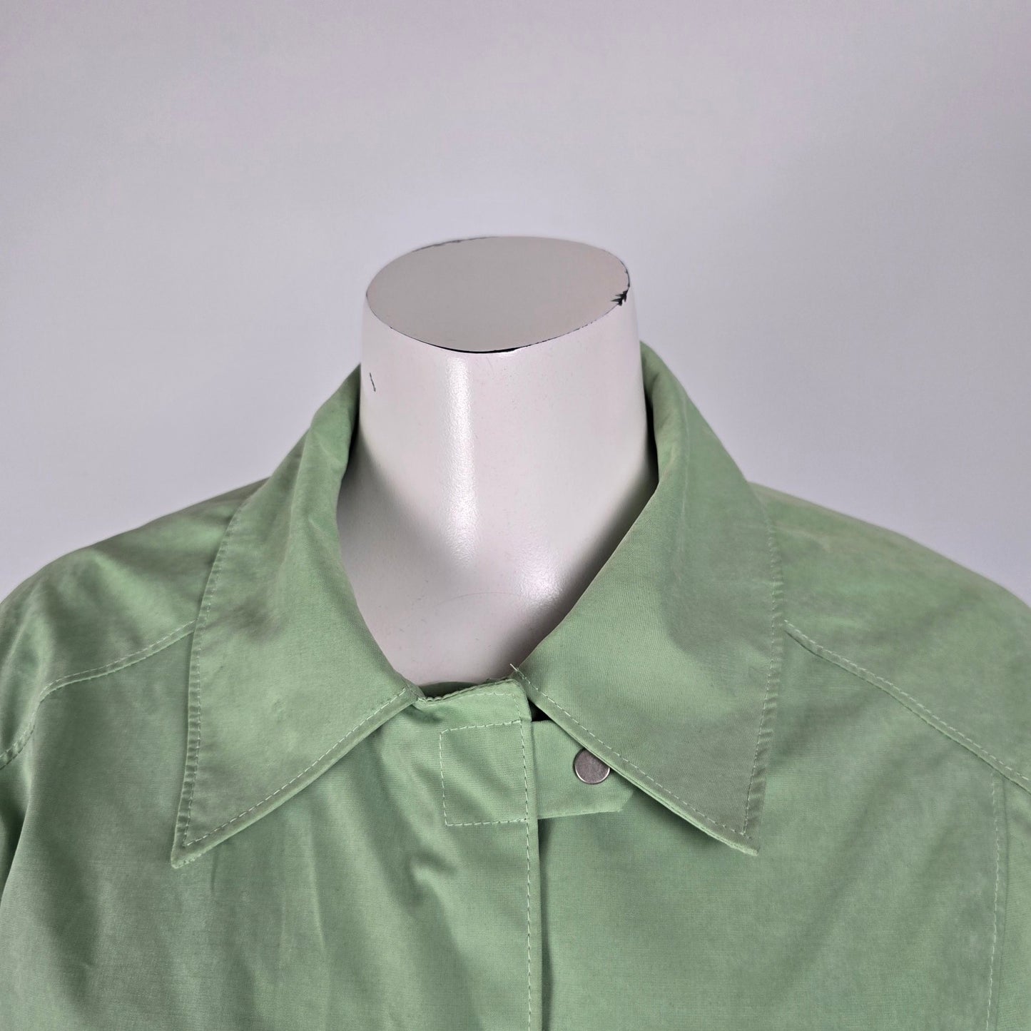 COLUMBIA Light Weight Green Zip Up Snap Front Jacket Coat Size L