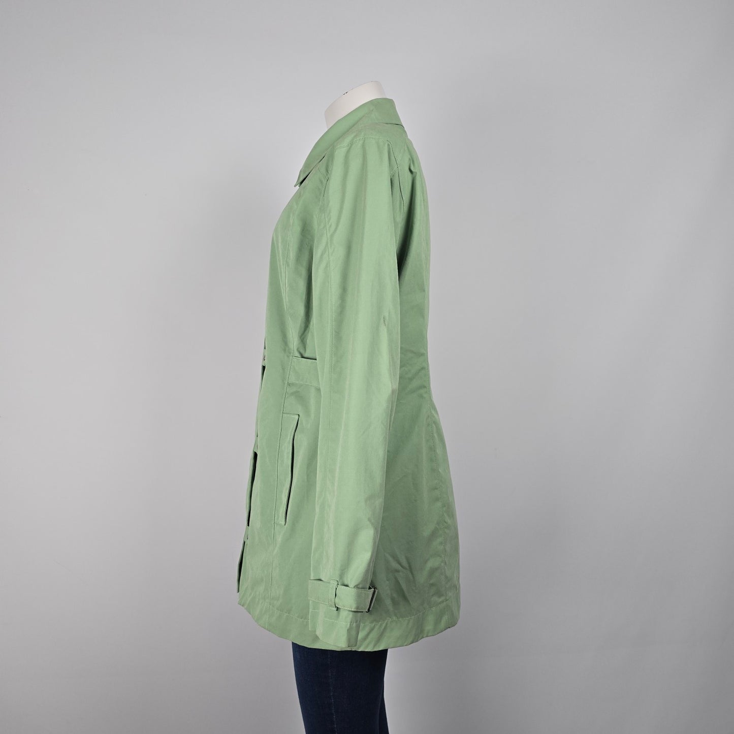 COLUMBIA Light Weight Green Zip Up Snap Front Jacket Coat Size L