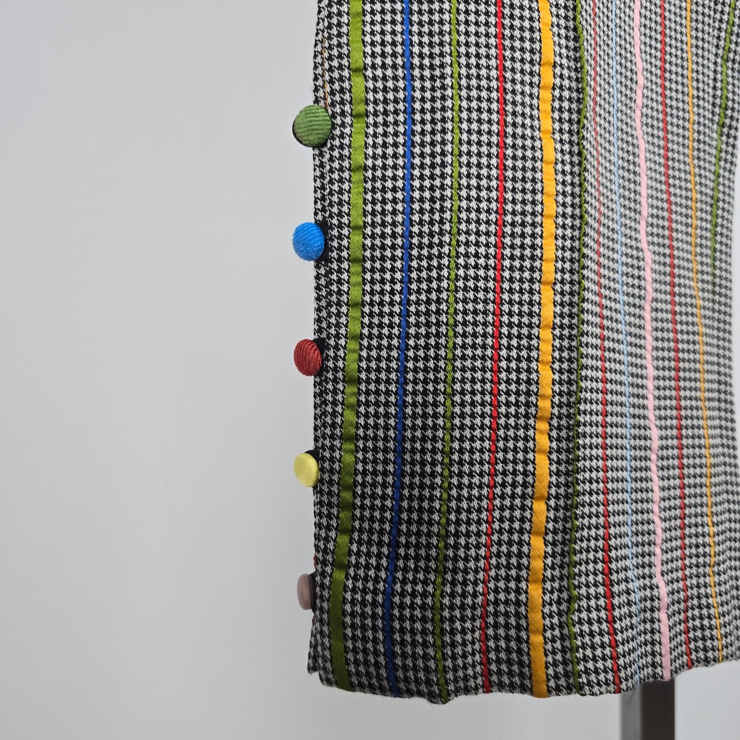 Rosie Assoulin Oboe Mini Rainbow Houndstooth Wool Silk Pants Size 8