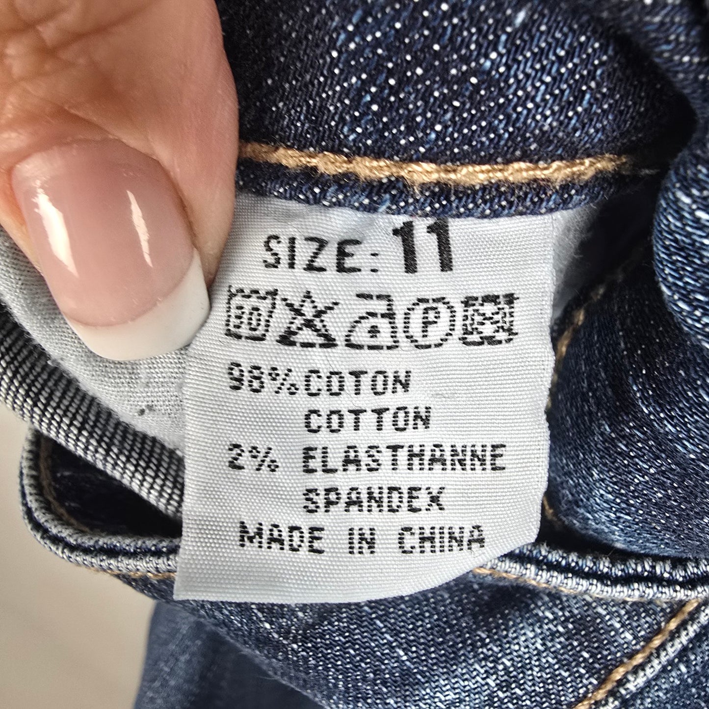 Wax Jeans Low Rise Boot Cut Embroidered Studded Pockets Denim Jeans Size 11