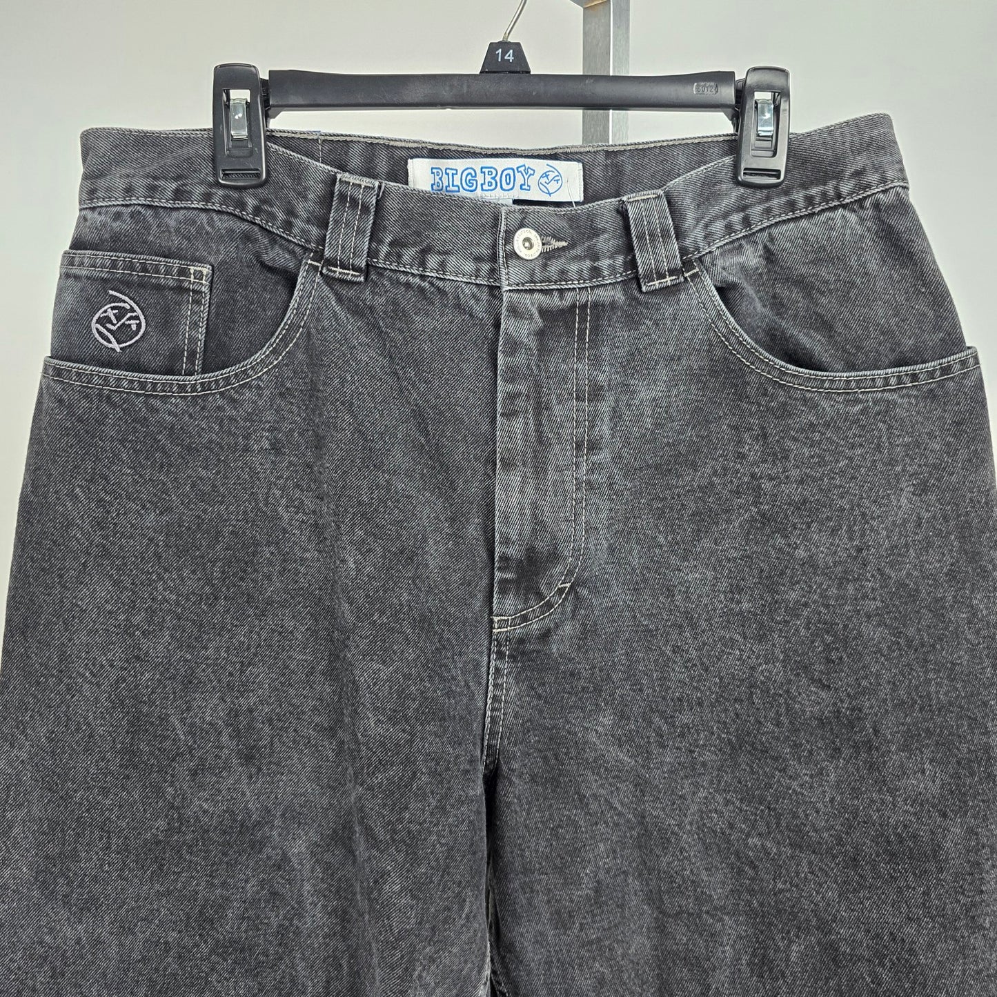Big Boy Polar Skate Black High Rise Wide Leg Denim Jeans Size L