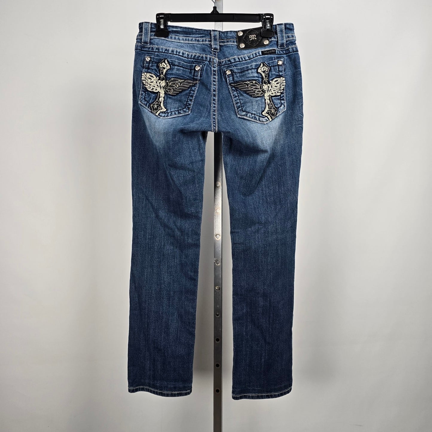 Miss Me Straight Leg Studded Pocket Denim Jeans Size 31
