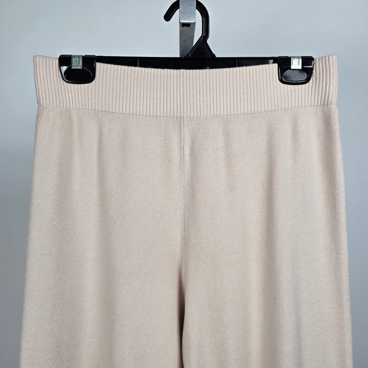 Sioni Cream Knit Wide Leg Pants Size M