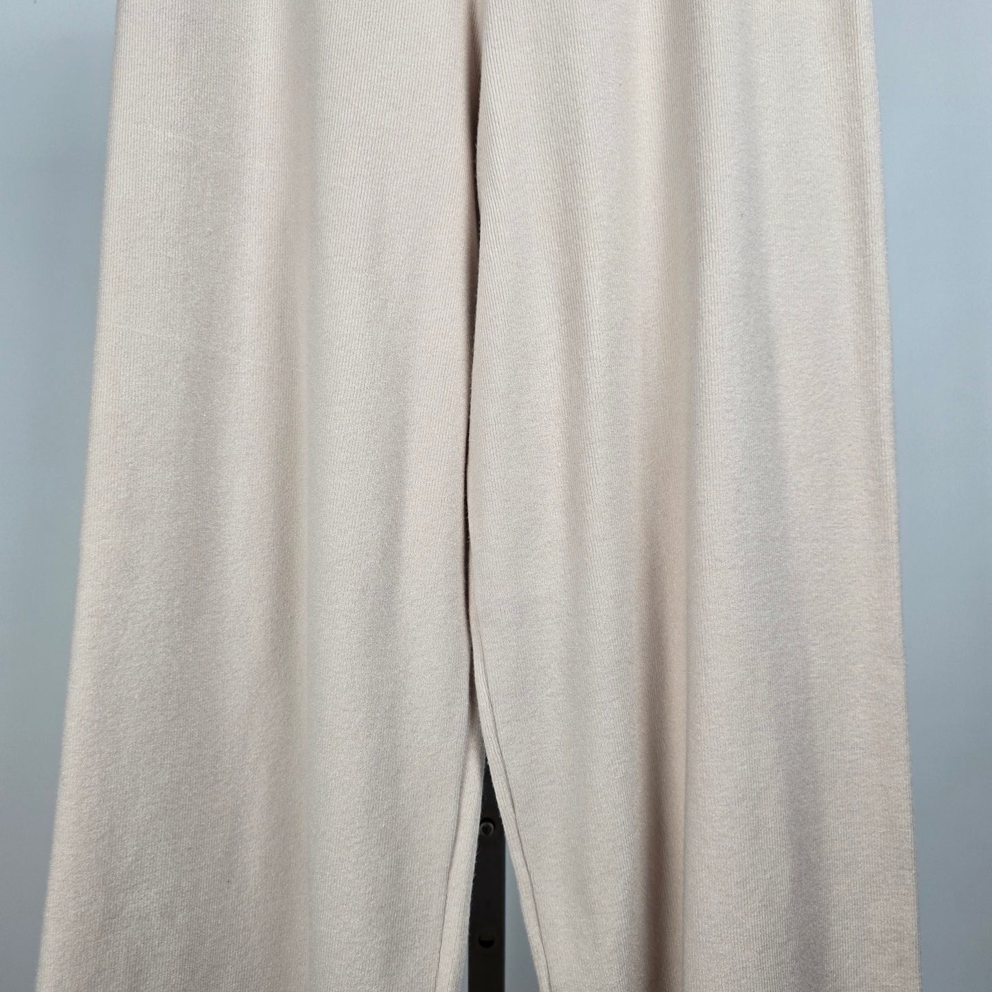 Sioni Cream Knit Wide Leg Pants Size M