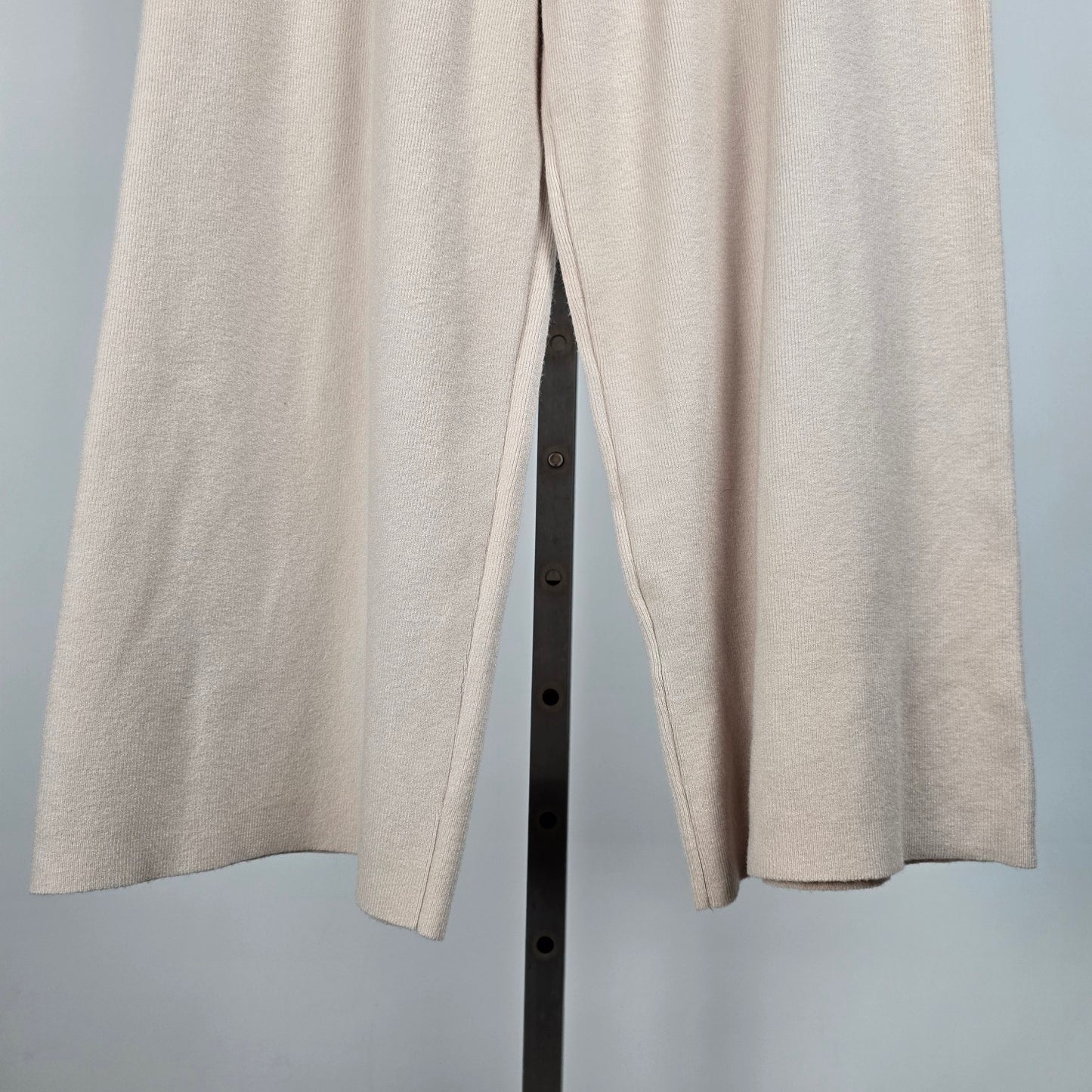 Sioni Cream Knit Wide Leg Pants Size M