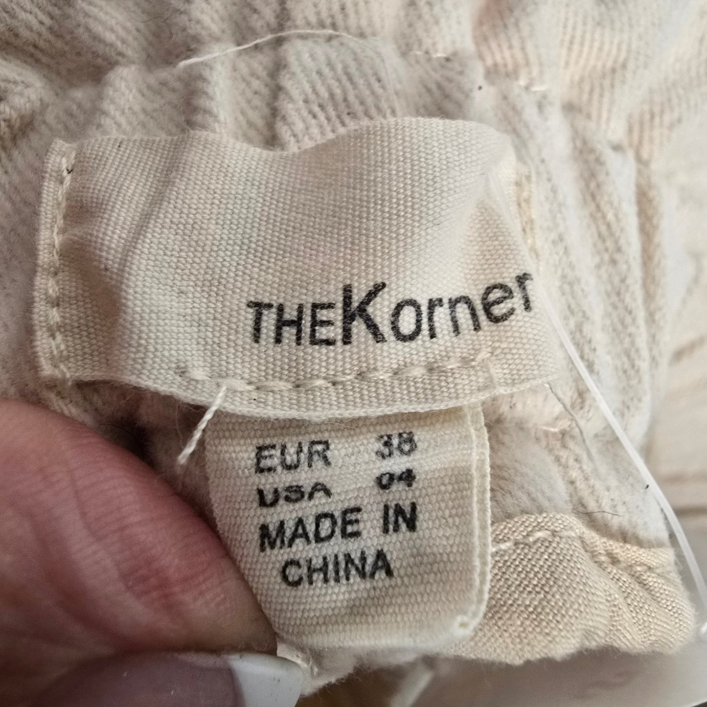 The Korner Cream Cotton High Rise Trouser Pants Size 4