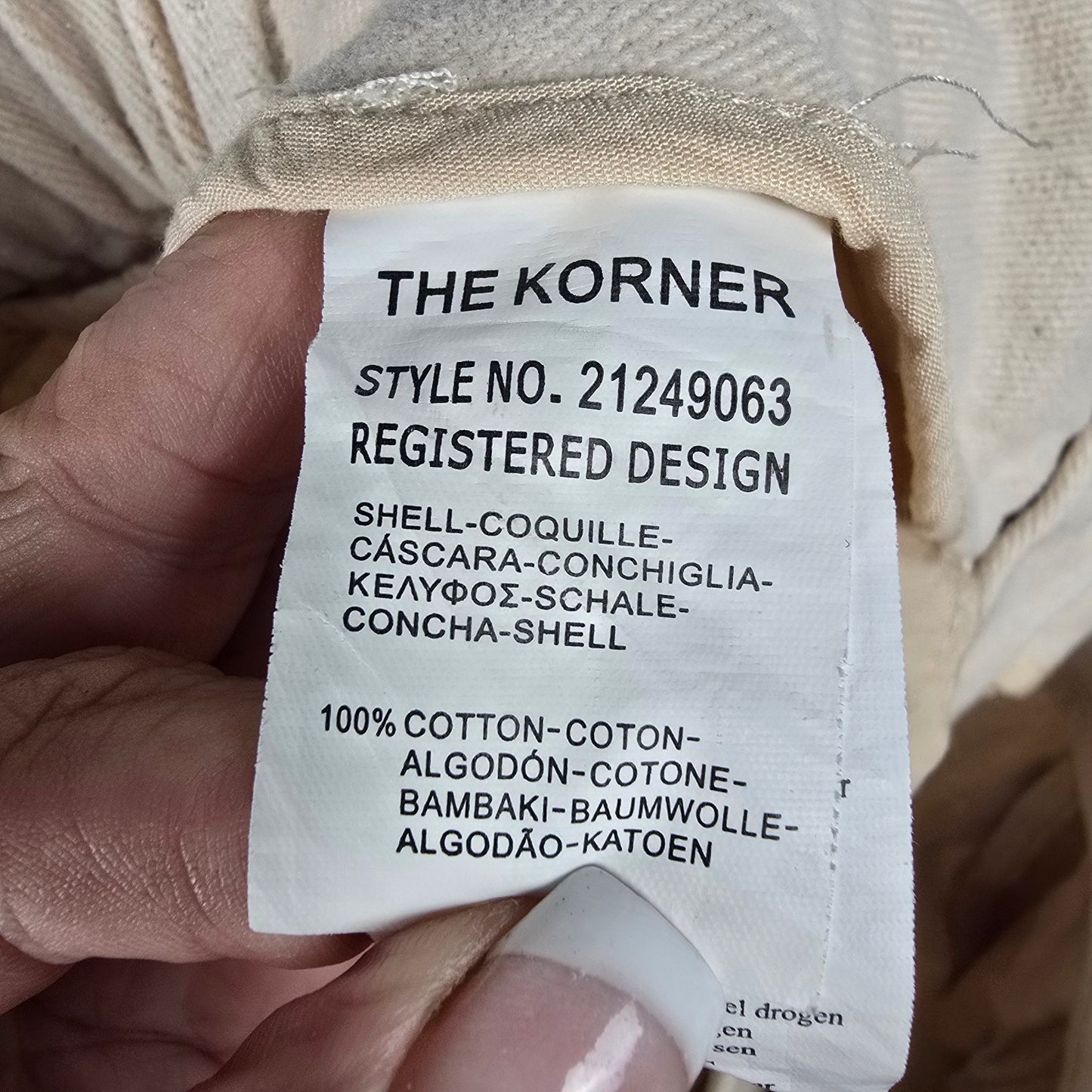 The Korner Cream Cotton High Rise Trouser Pants Size 4