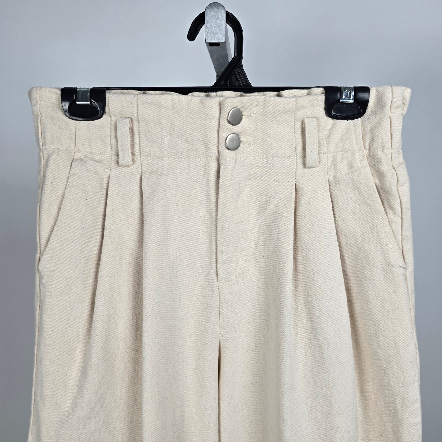 The Korner Cream Cotton High Rise Trouser Pants Size 4