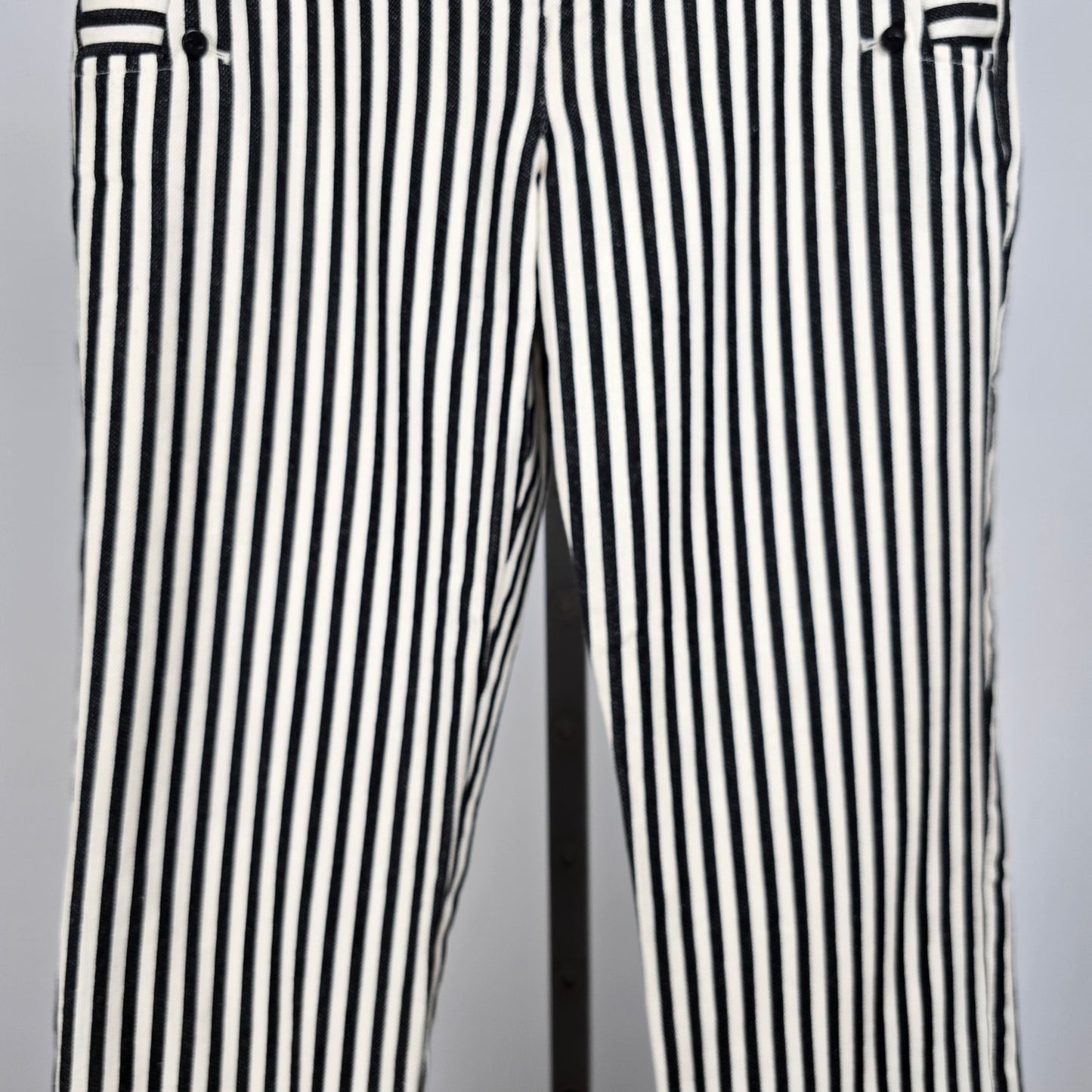 Charlotte Ronson Black & White Stripped Cotton Pants Size 6