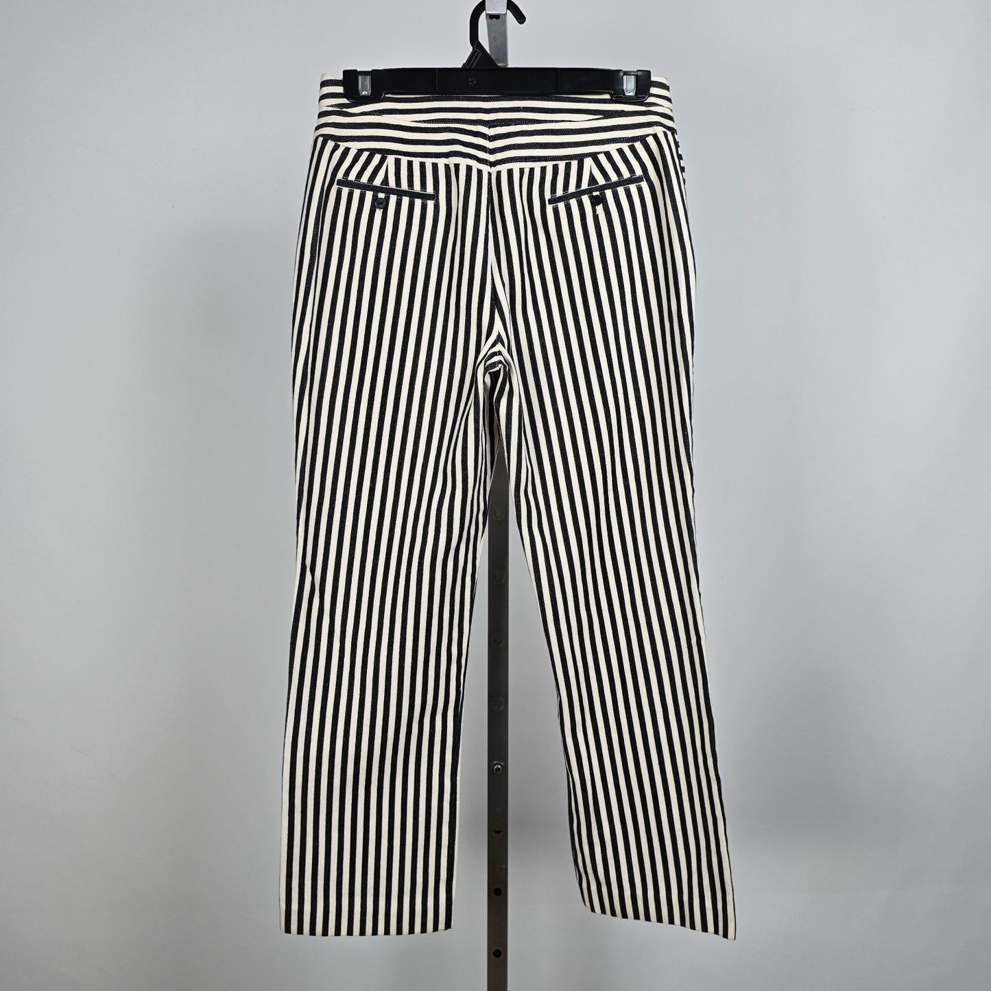 Charlotte Ronson Black & White Stripped Cotton Pants Size 6