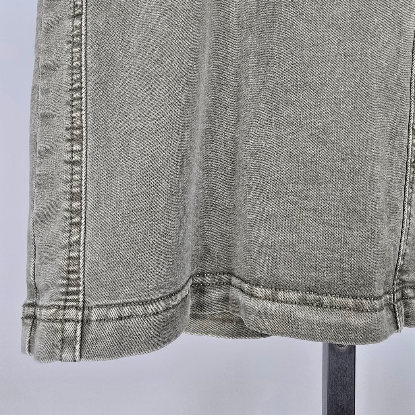 Charlie B Green Cotton Denim Min Skirt Size 10