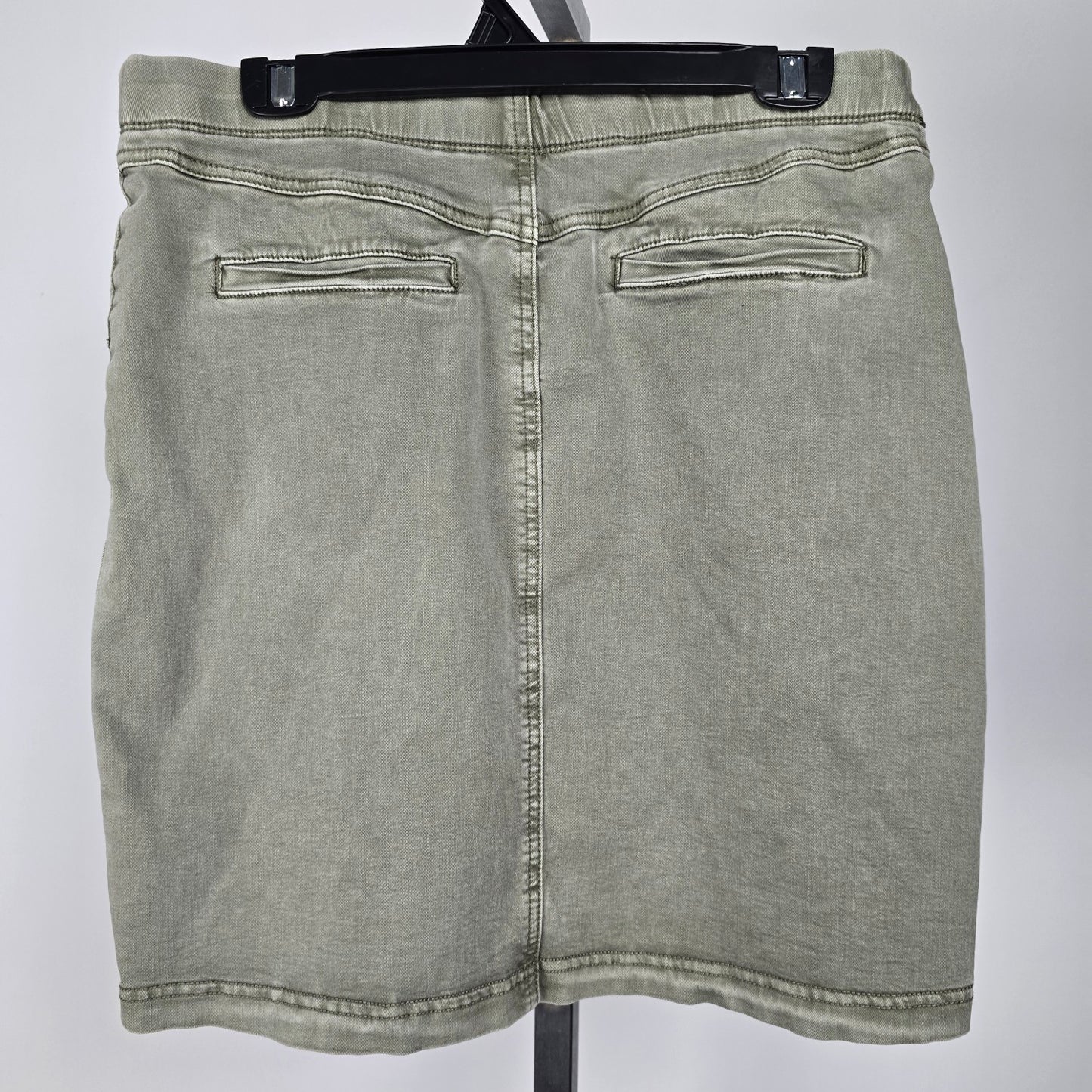 Charlie B Green Cotton Denim Min Skirt Size 10
