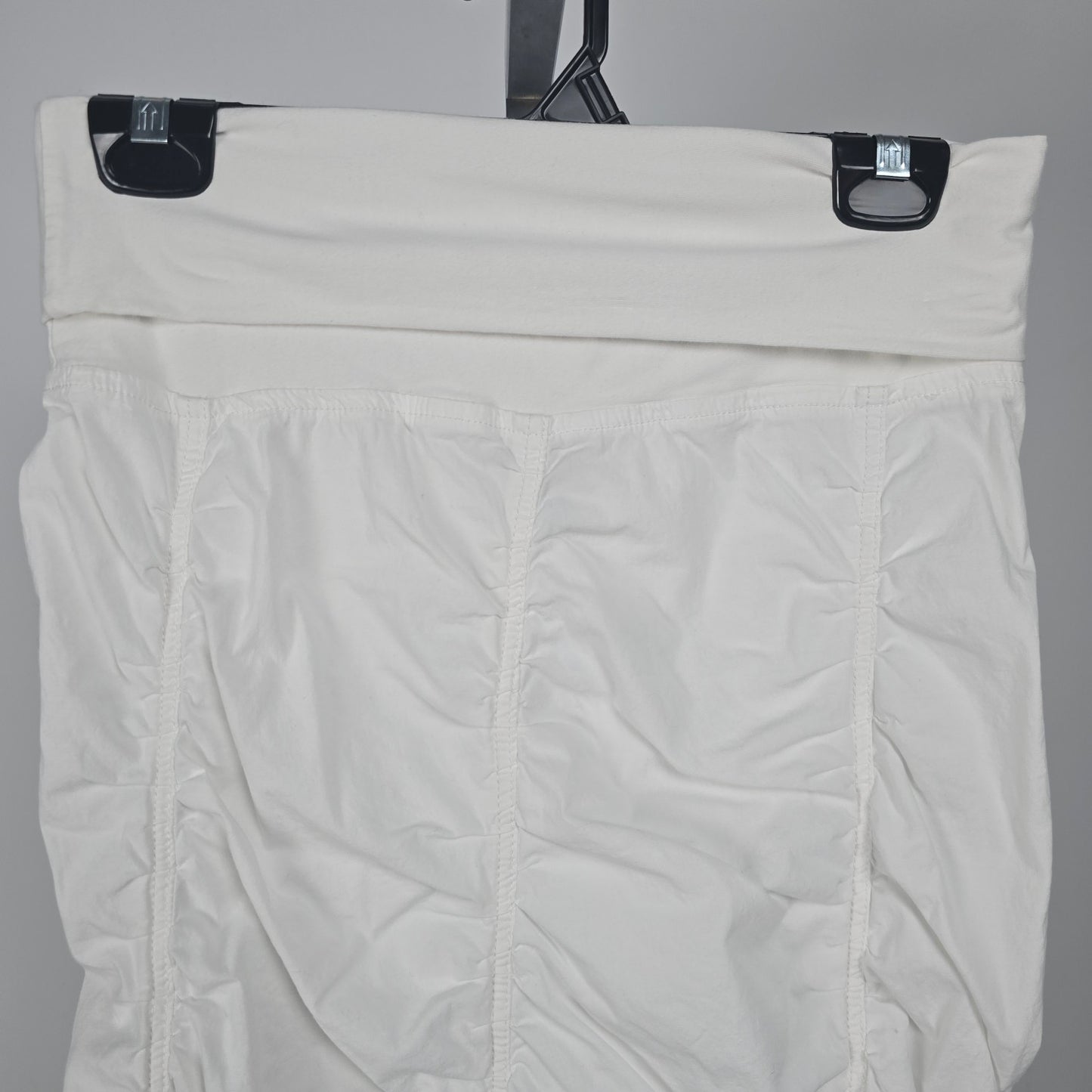 XCVI White Cotton Ruched Maxi Skirt Size S