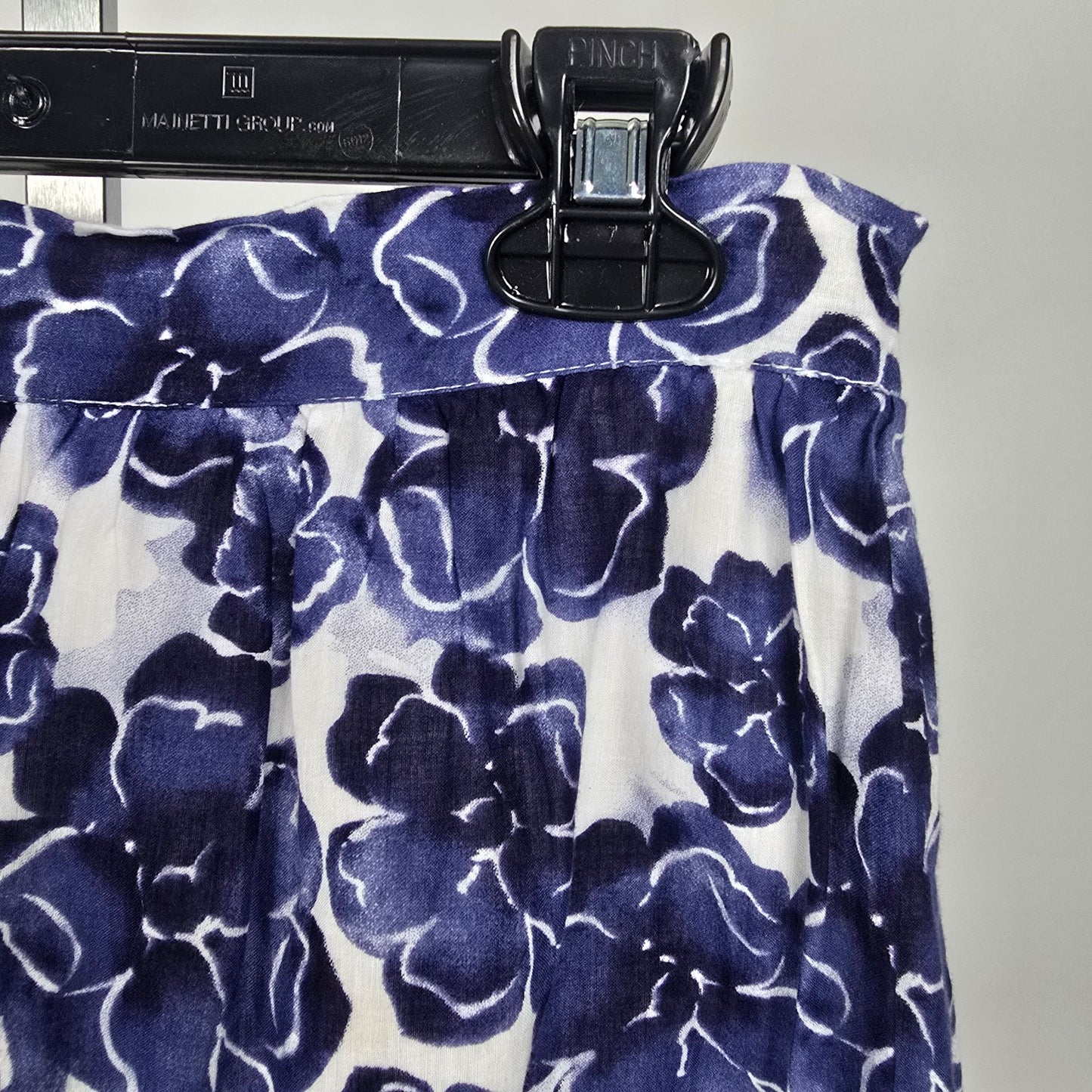 Pure Alfred Sung Cotton Blue Floral Mini Skirt Size 6