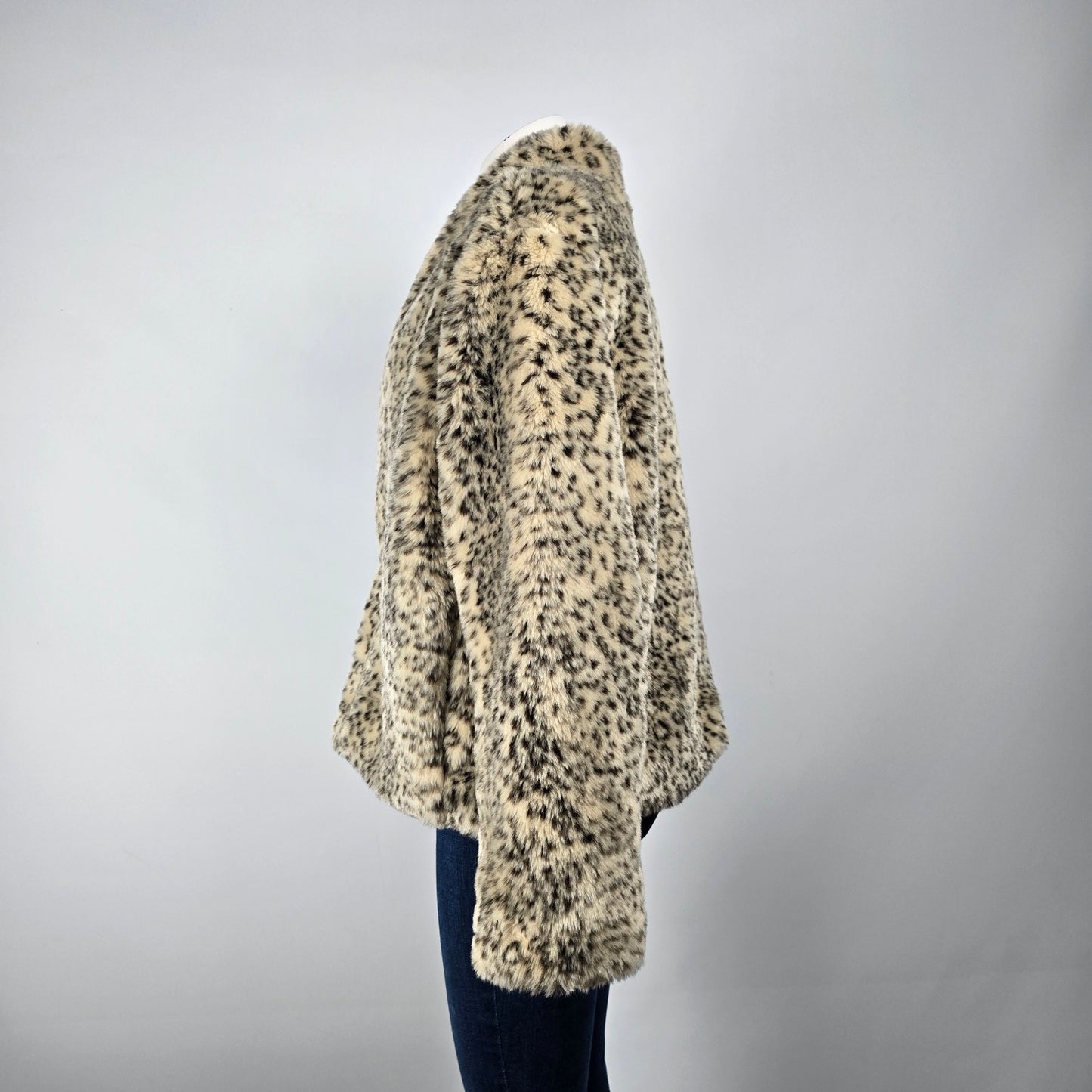 Banana Republic Animal Print Faux Fur Jacket Size XL