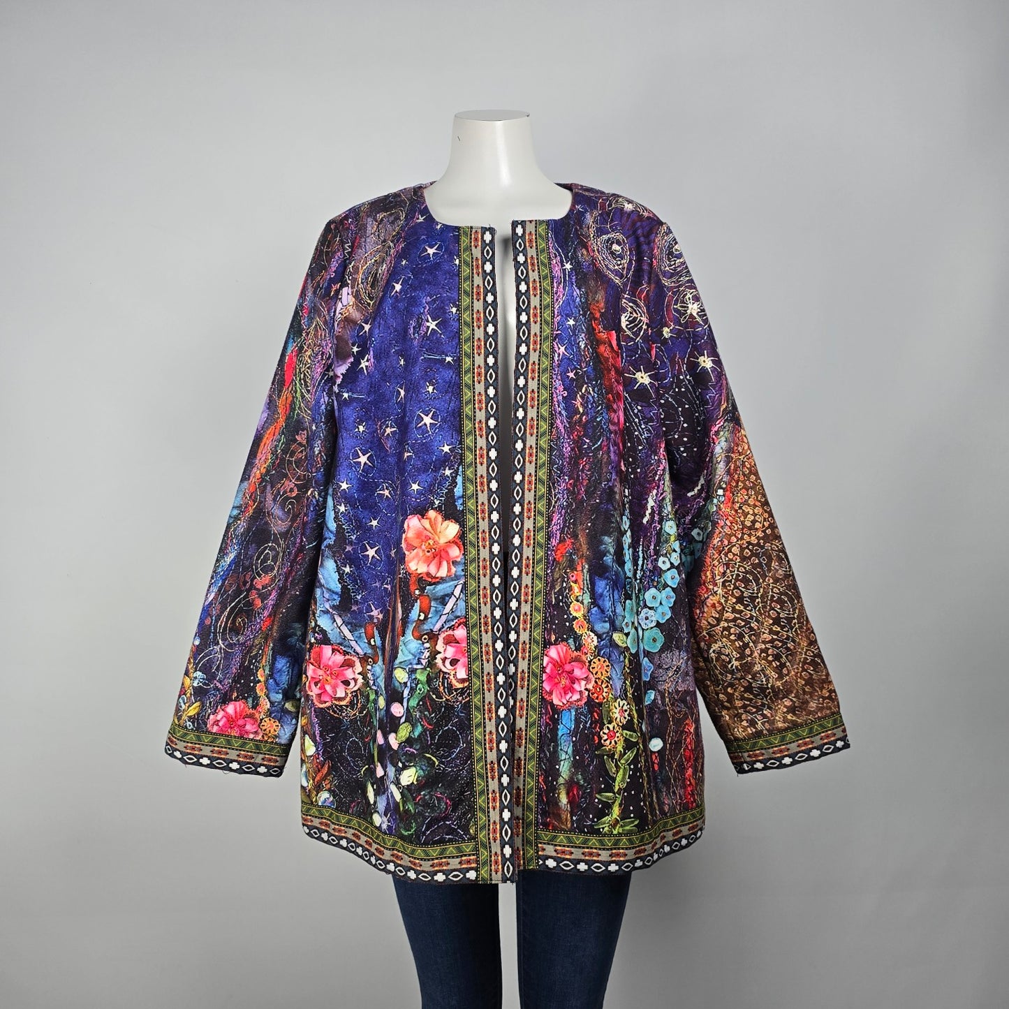Just Fashion Now Bright Floral Print Jacket Size 3XL