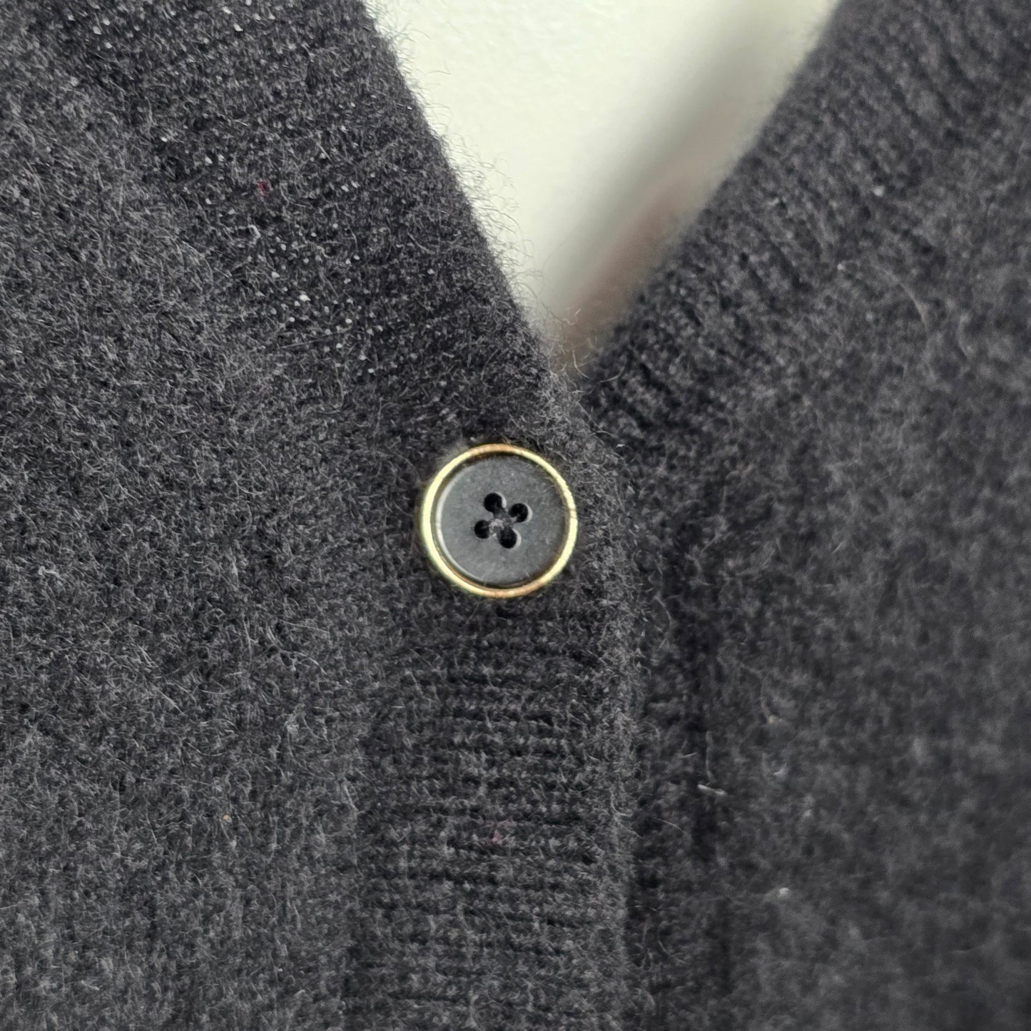 Tahari Black Cashmere Button Up Cardigan Size L