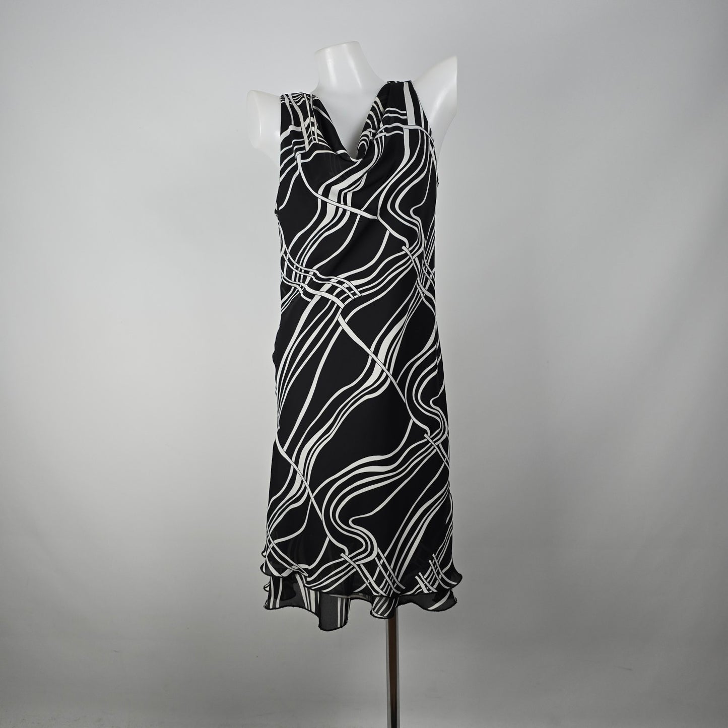 Vintage Jessica Black & White Midi Dress Size 10