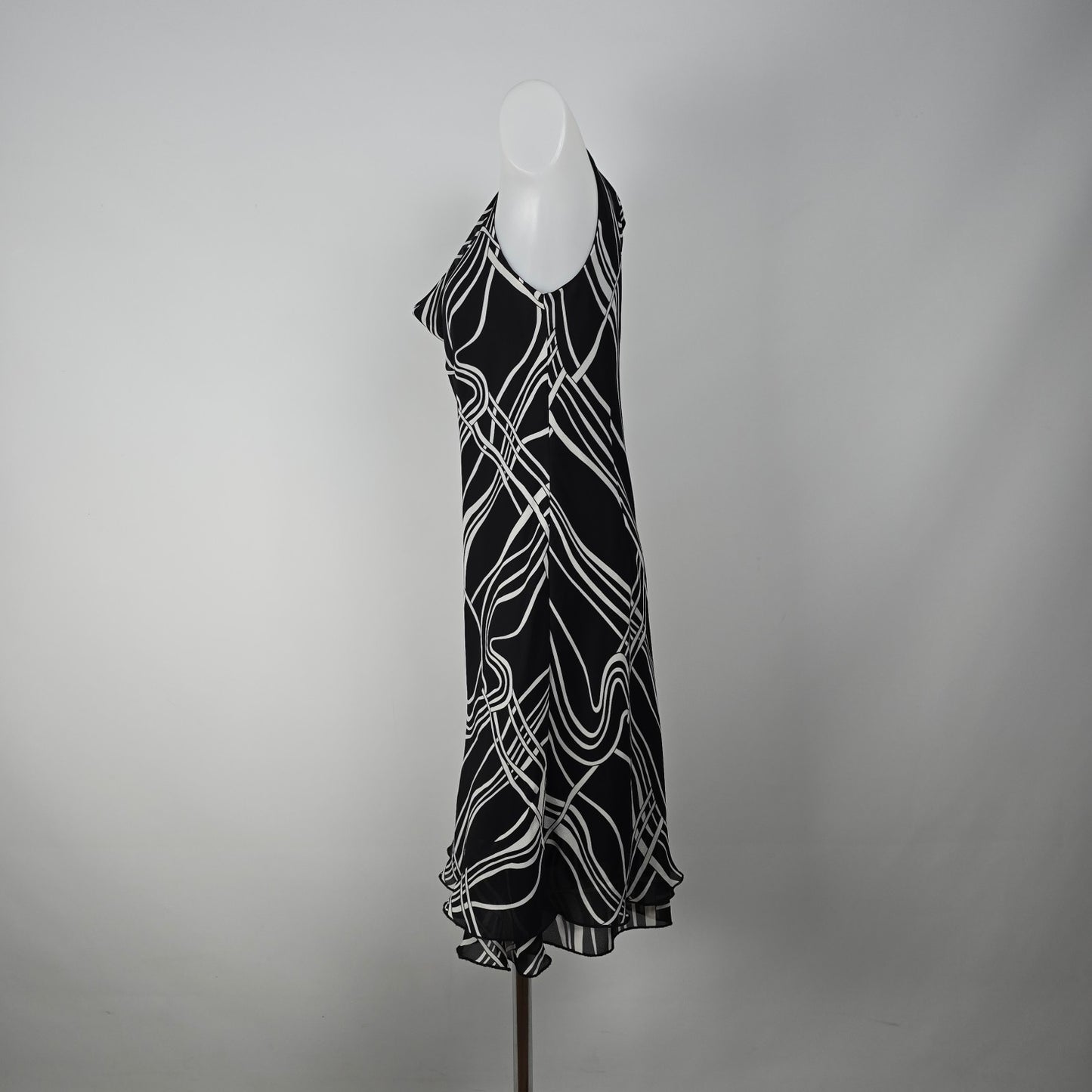 Vintage Jessica Black & White Midi Dress Size 10